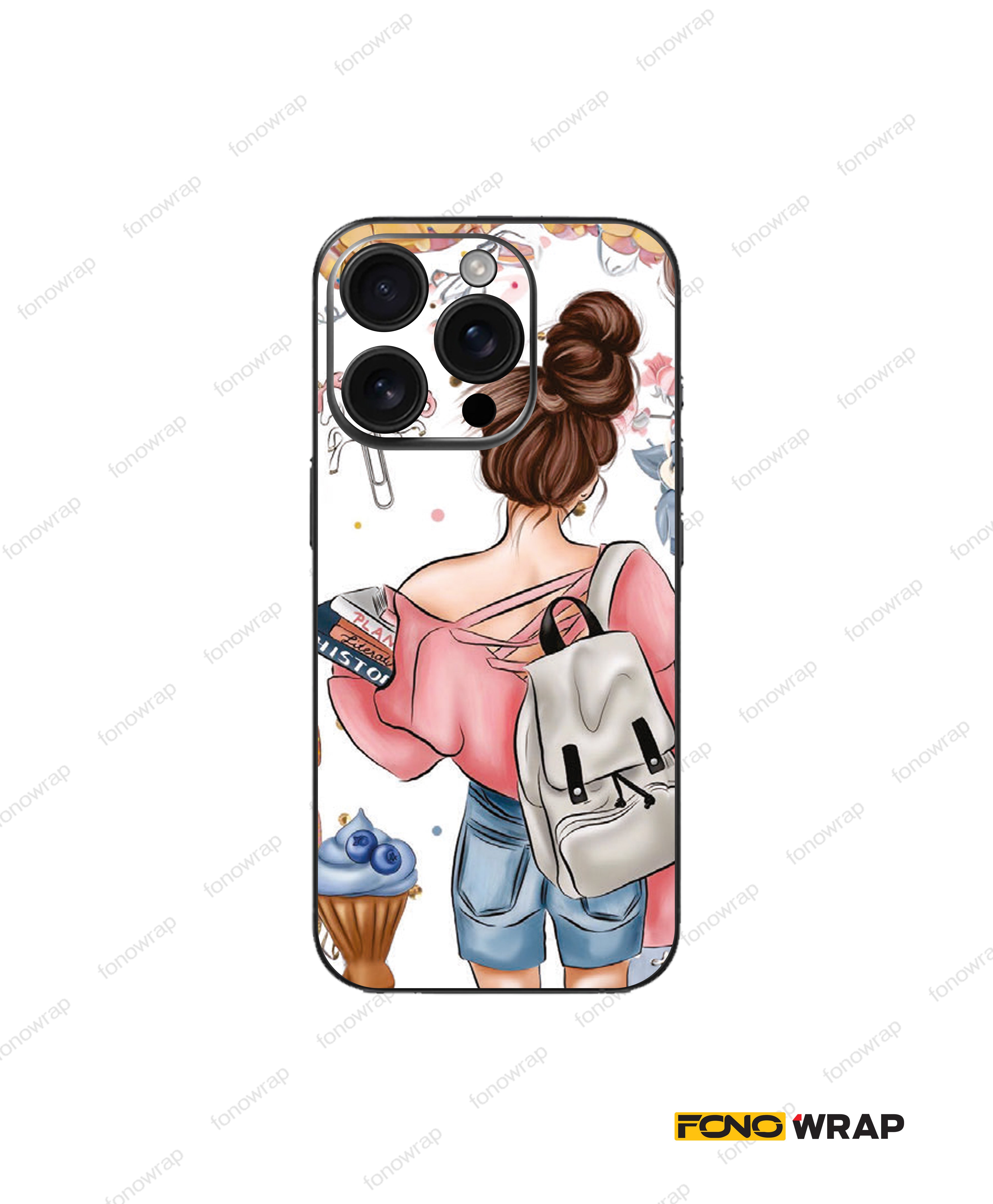 Pink Lady 3D Embossed Mobile Skin