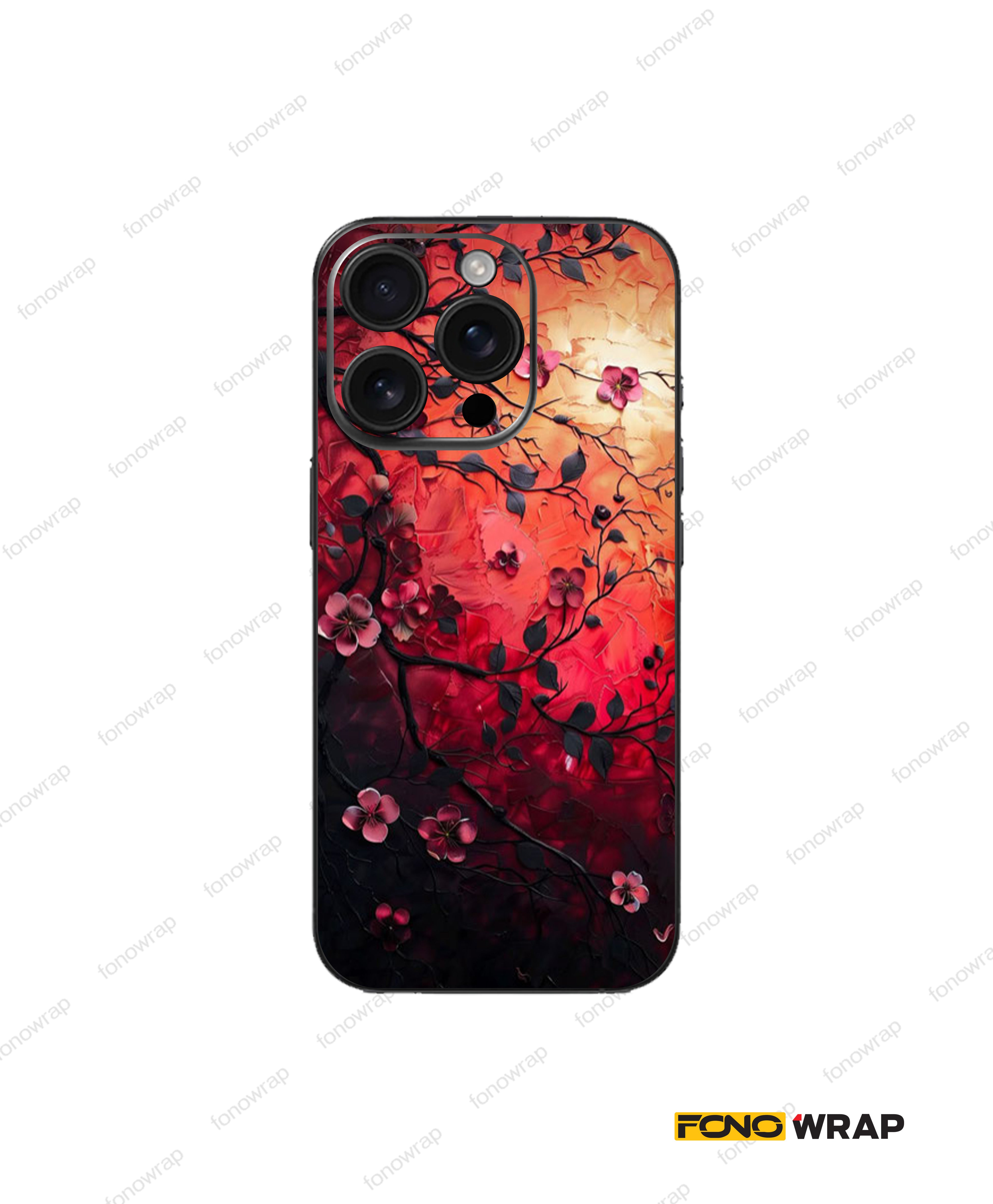 Floral Art 3D Embossed Mobile Skin
