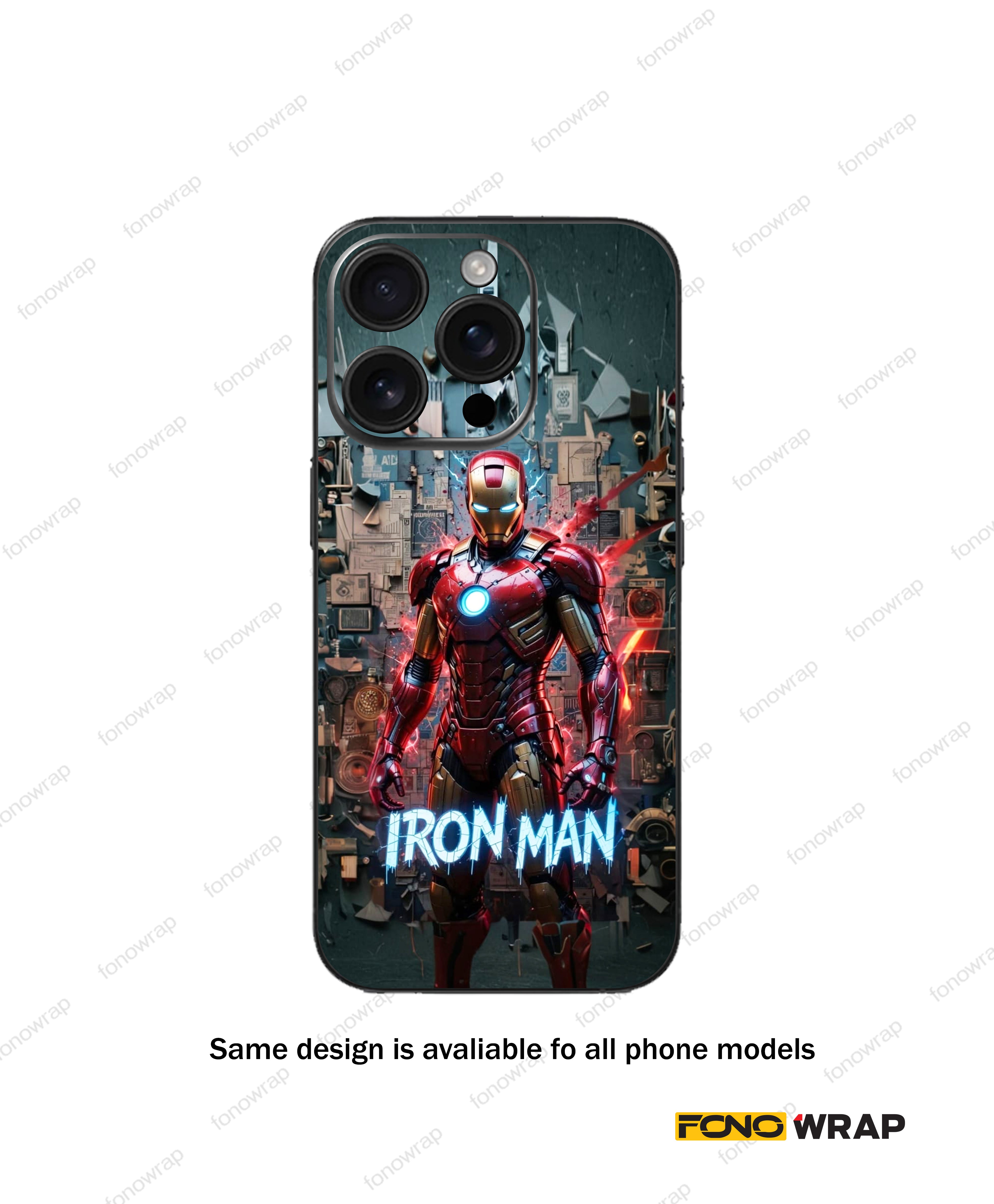 Iron Man 3D Embossed Mobile Skin