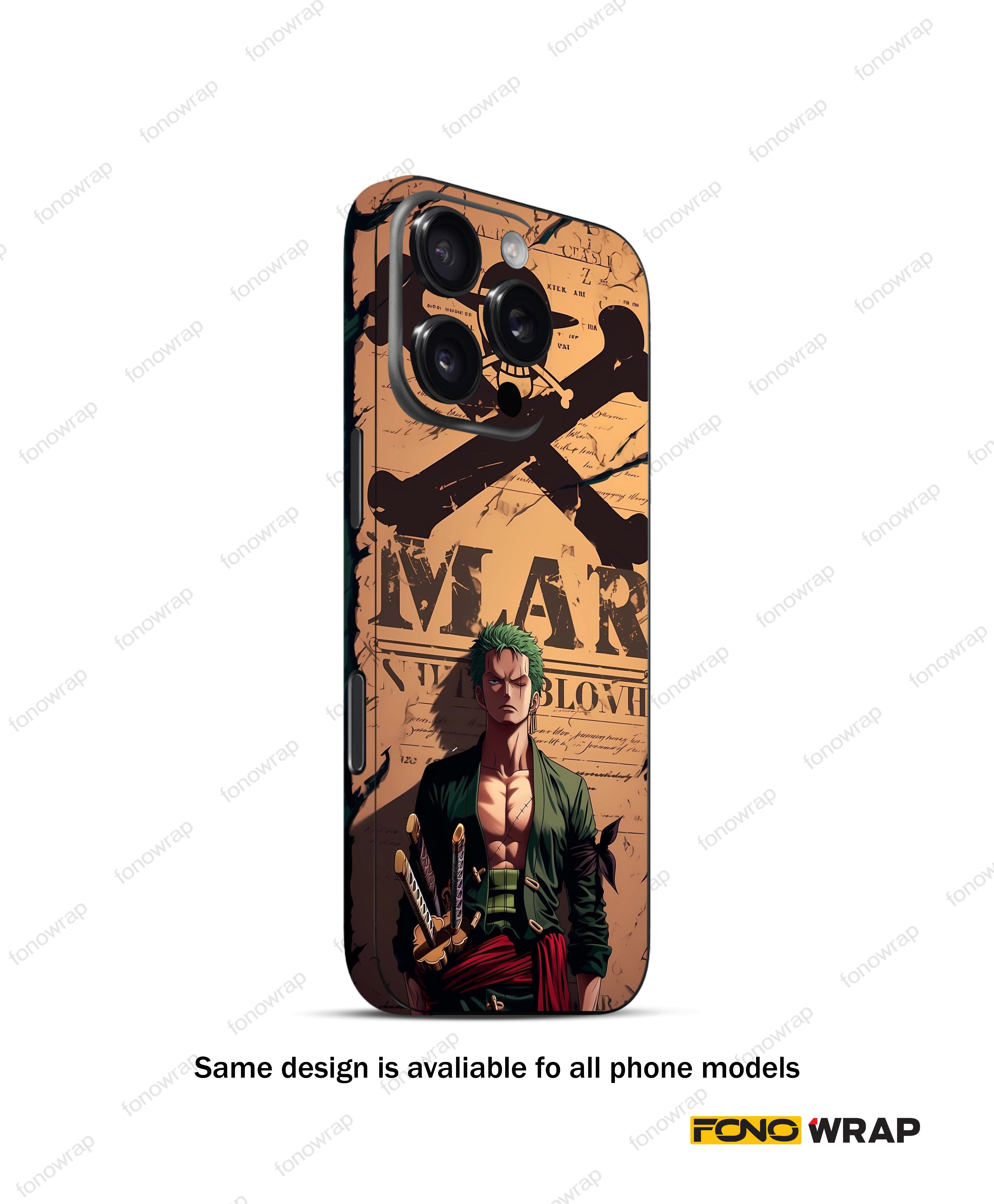 Zoro's Anime 3D Embossed Mobile Skin