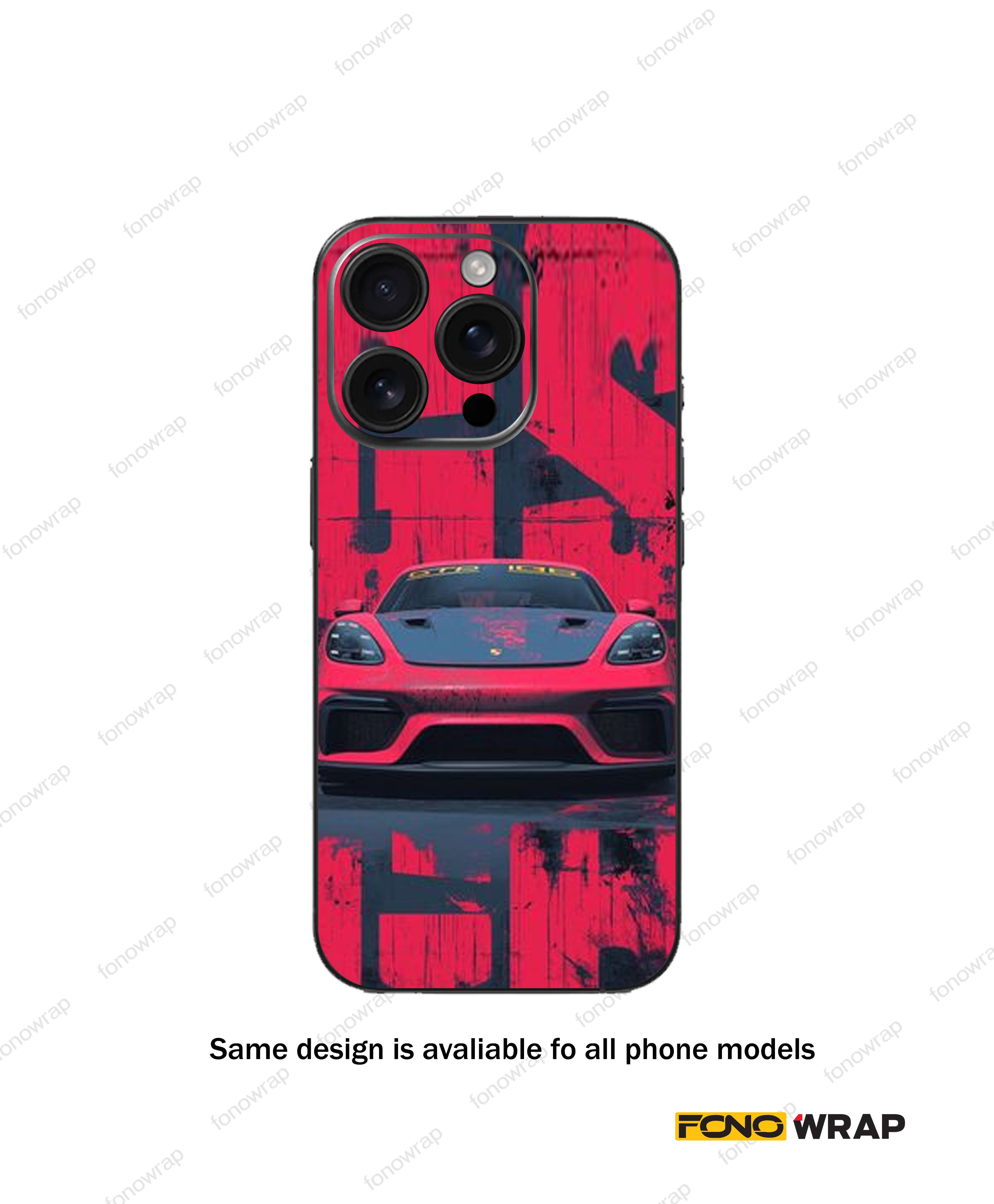 Porsche GT4 3D Embossed Mobile Skin
