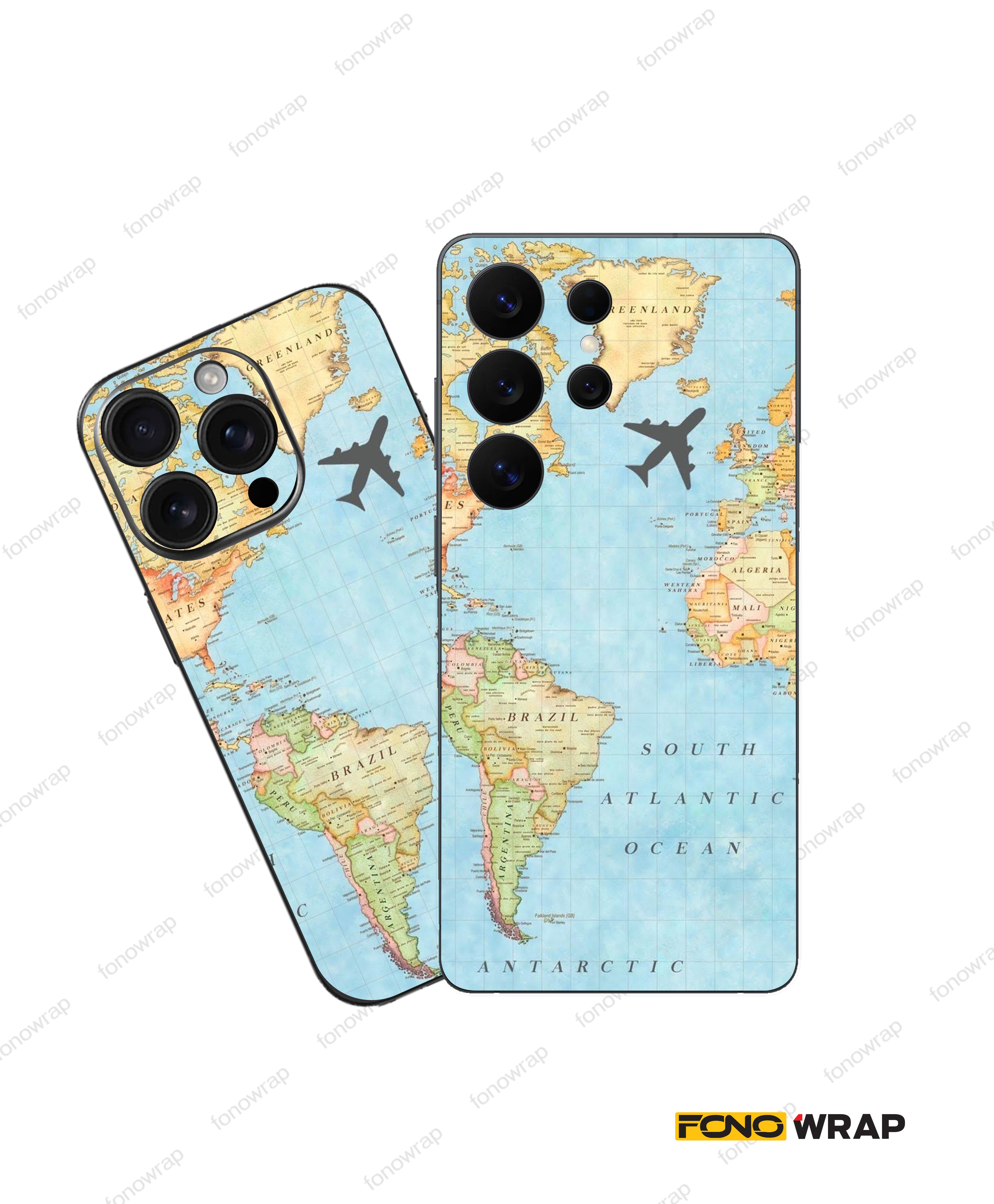 World  3D Embossed Mobile Skin