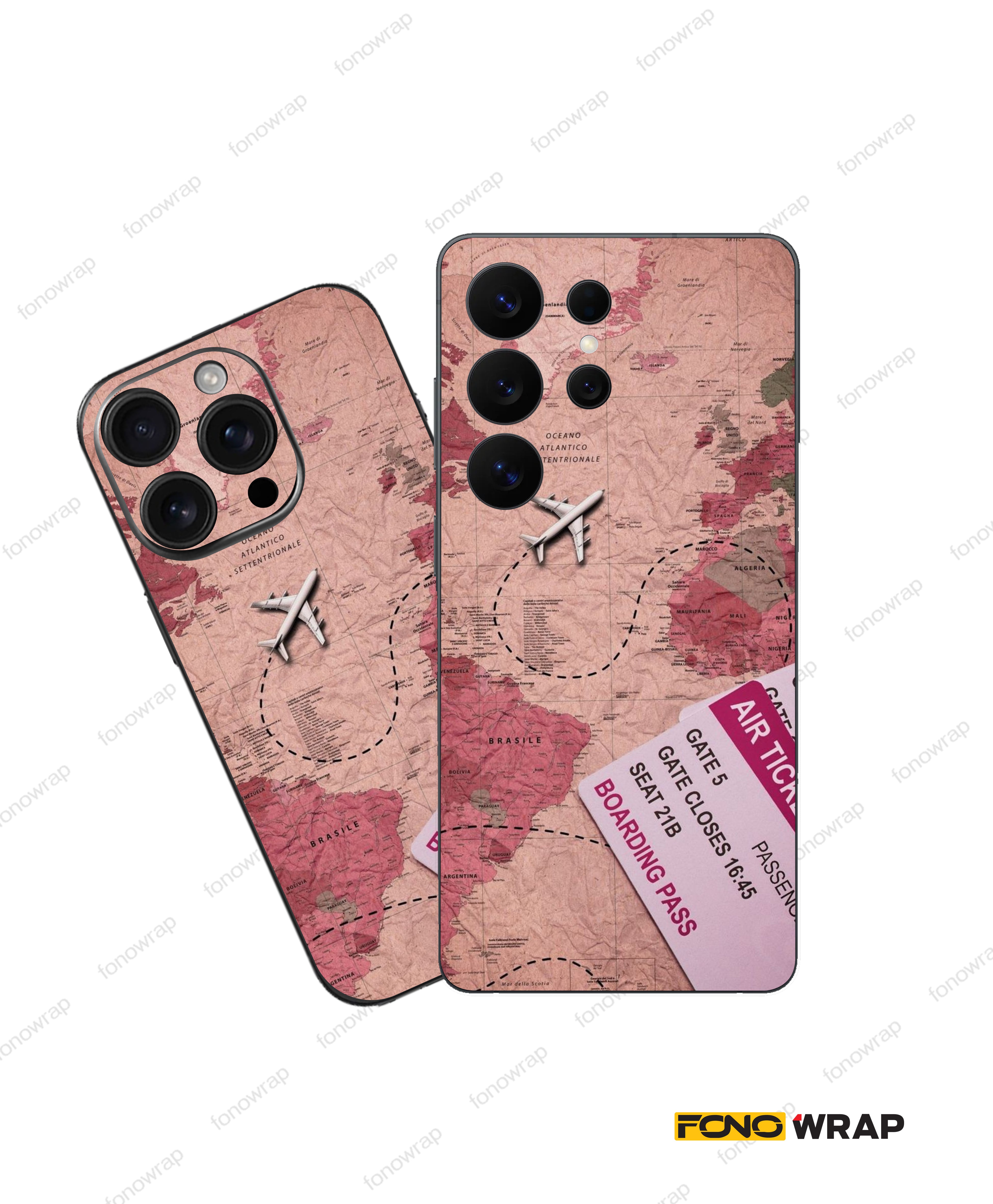 Vintage Travel 3D Embossed Mobile Skin