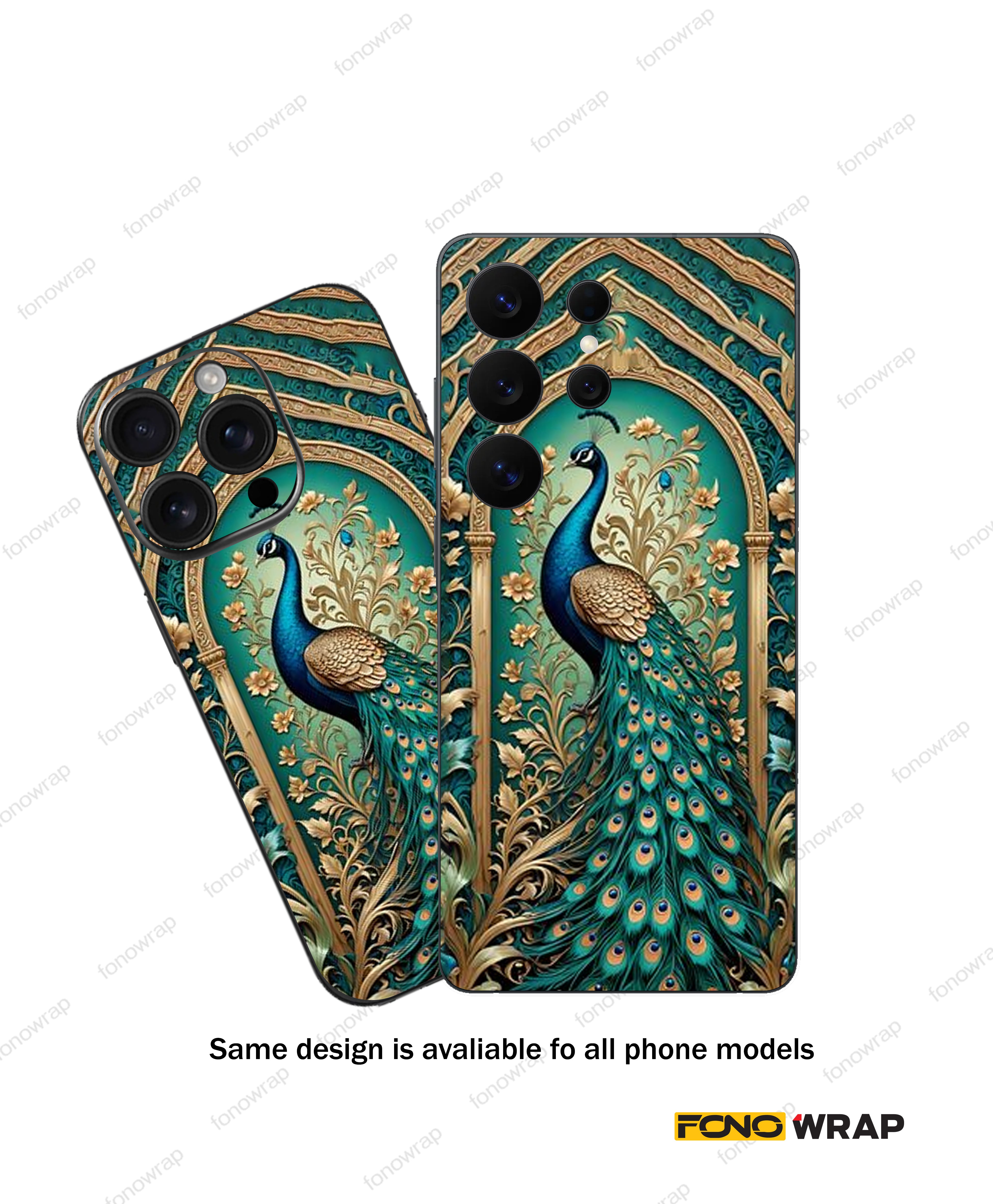 PeaCock 3D Embossed Mobile Skin