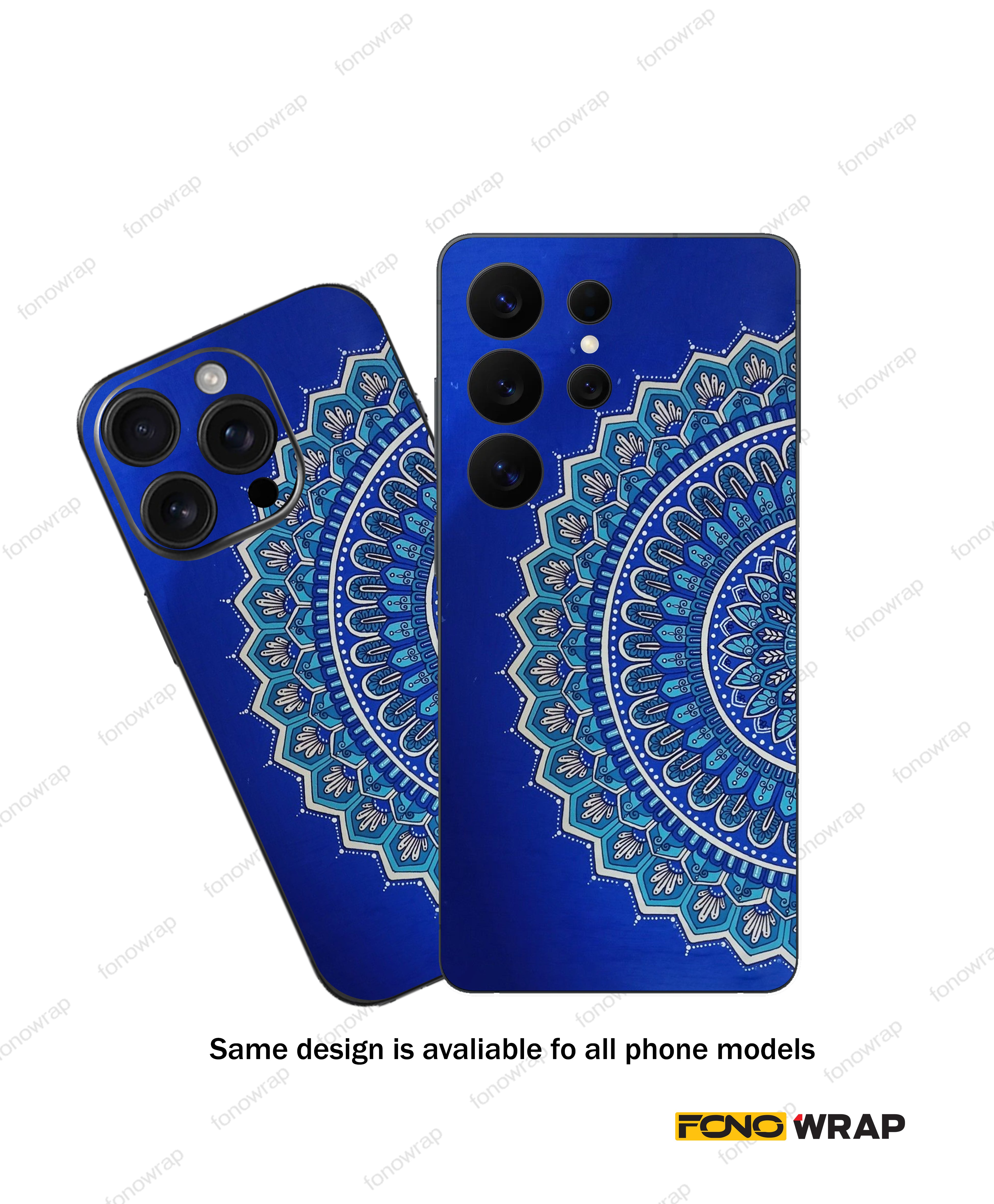 Blue Mandala 3D Embossed Mobile Skin