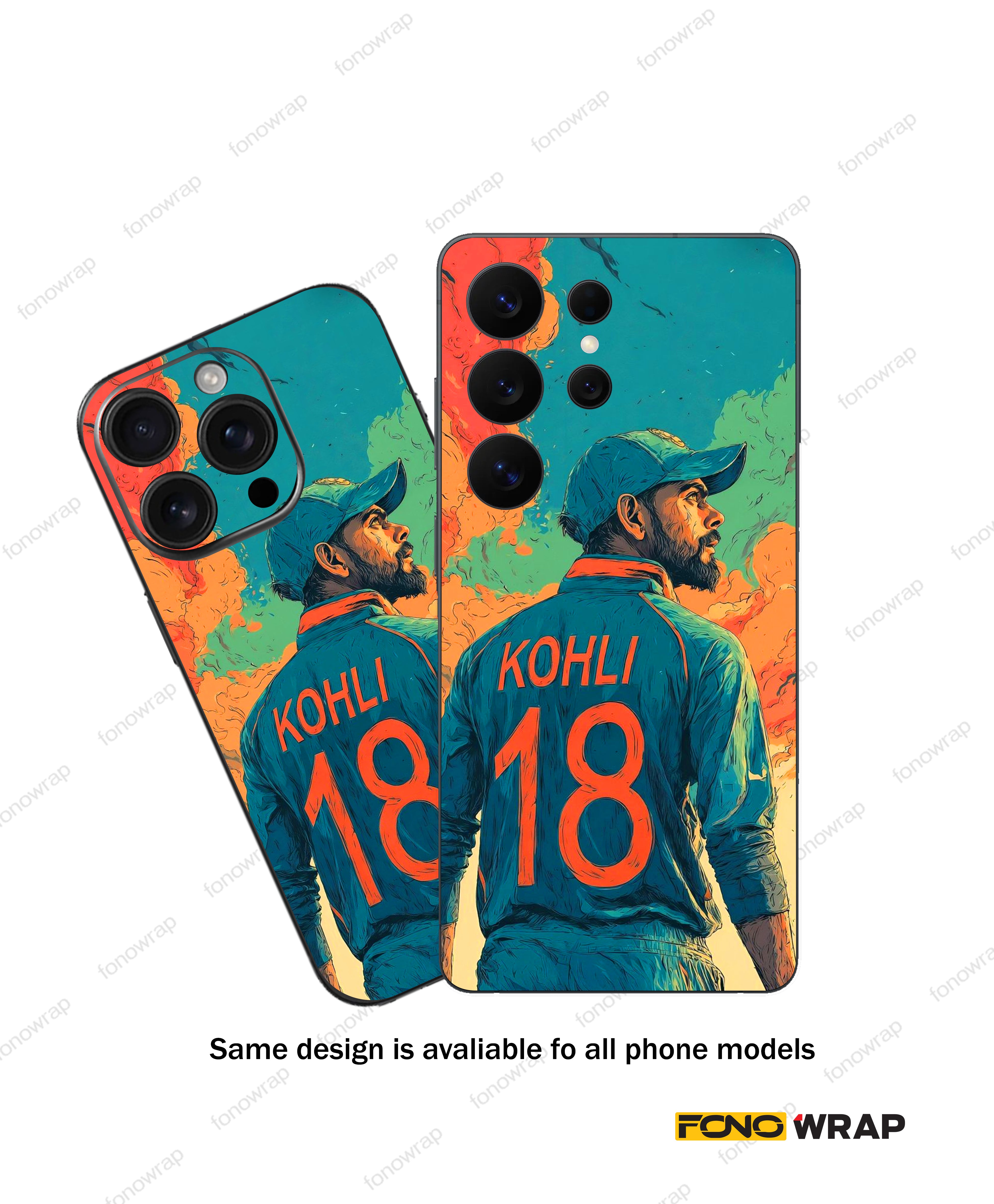 Virat Kohli 3D Embossed Mobile Skin