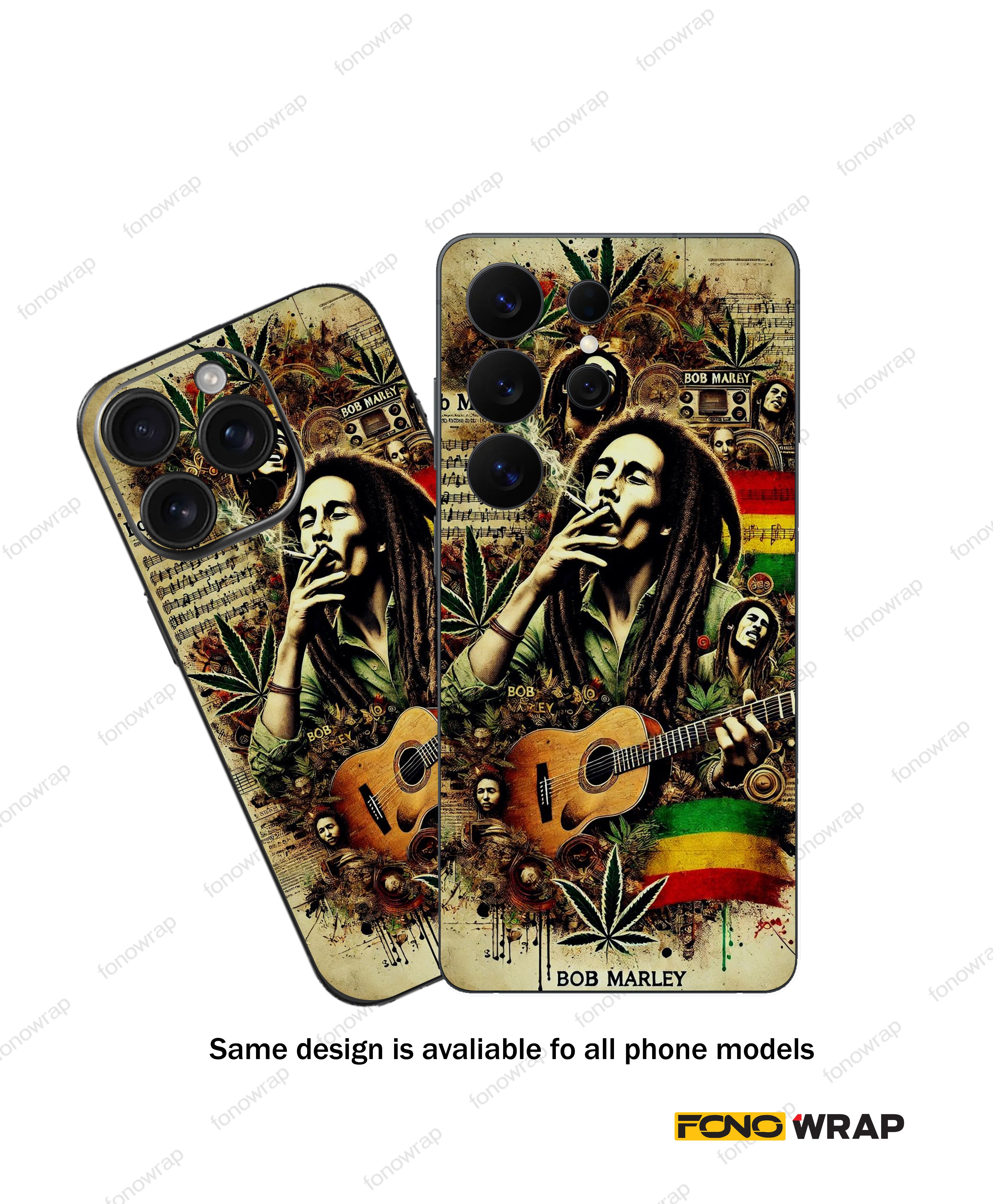 Bob Marley 3D Embossed Mobile Skin