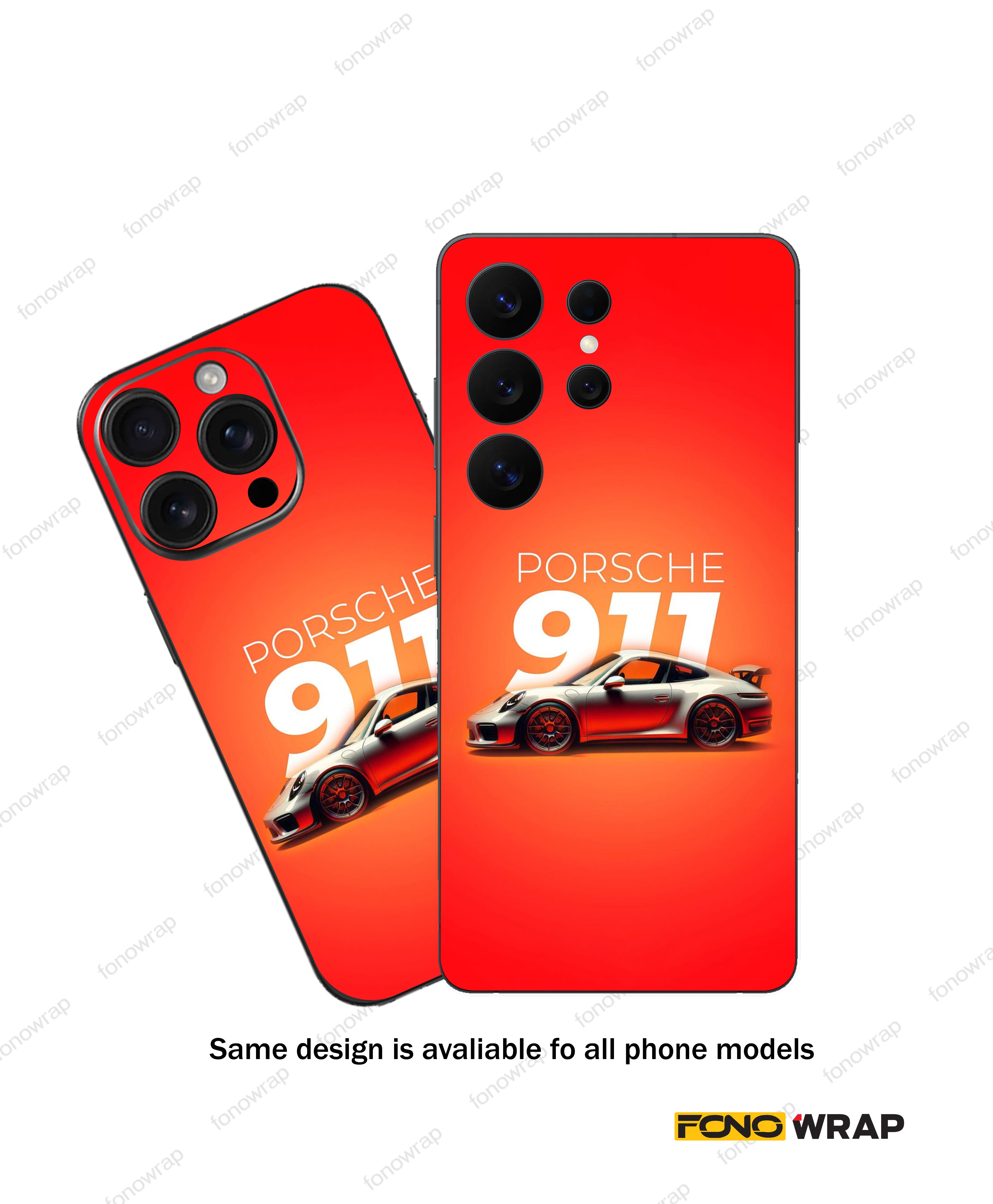 911 Car 3D Embossed Mobile Skin