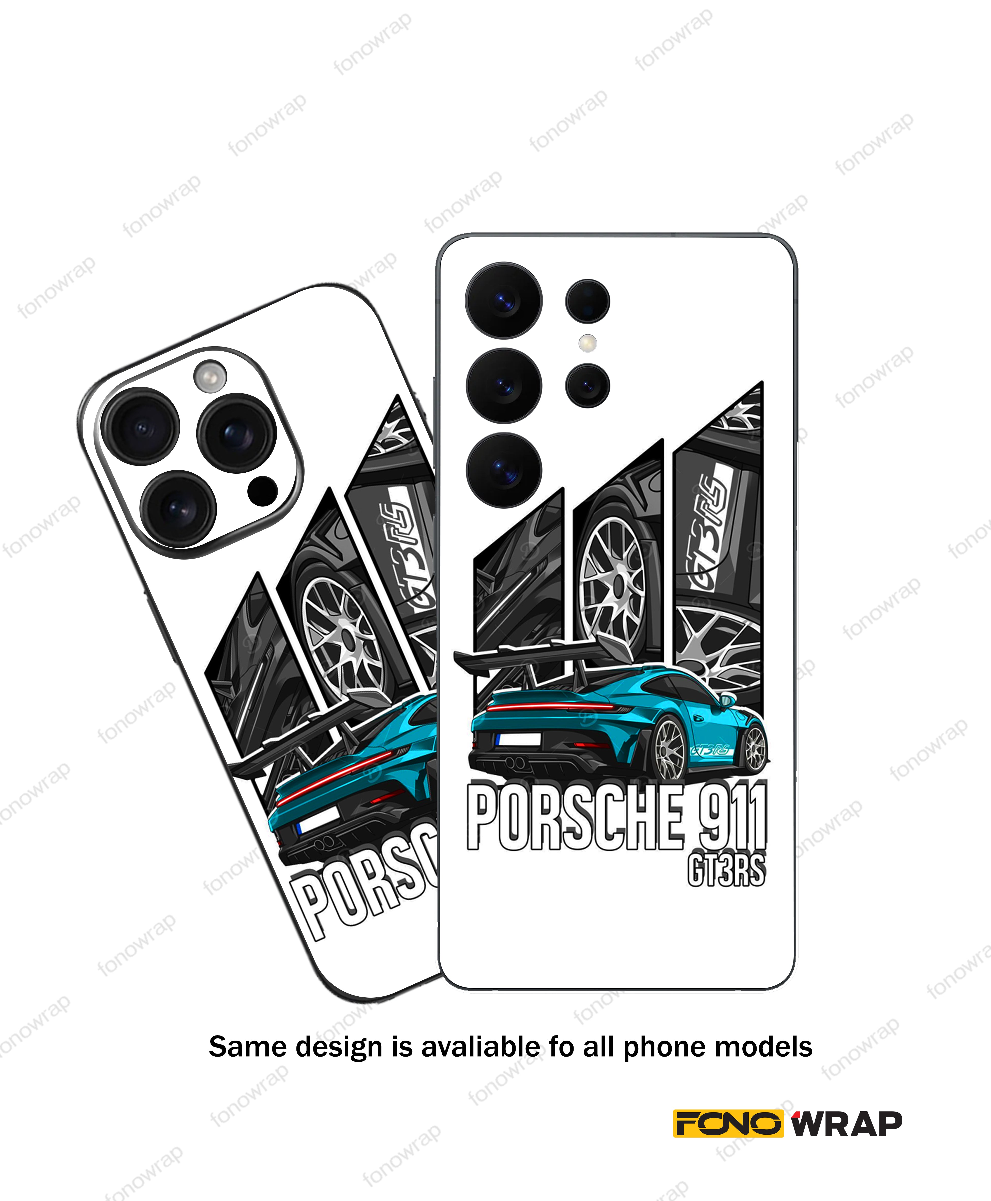 911 car 3D Embossed Mobile Skin