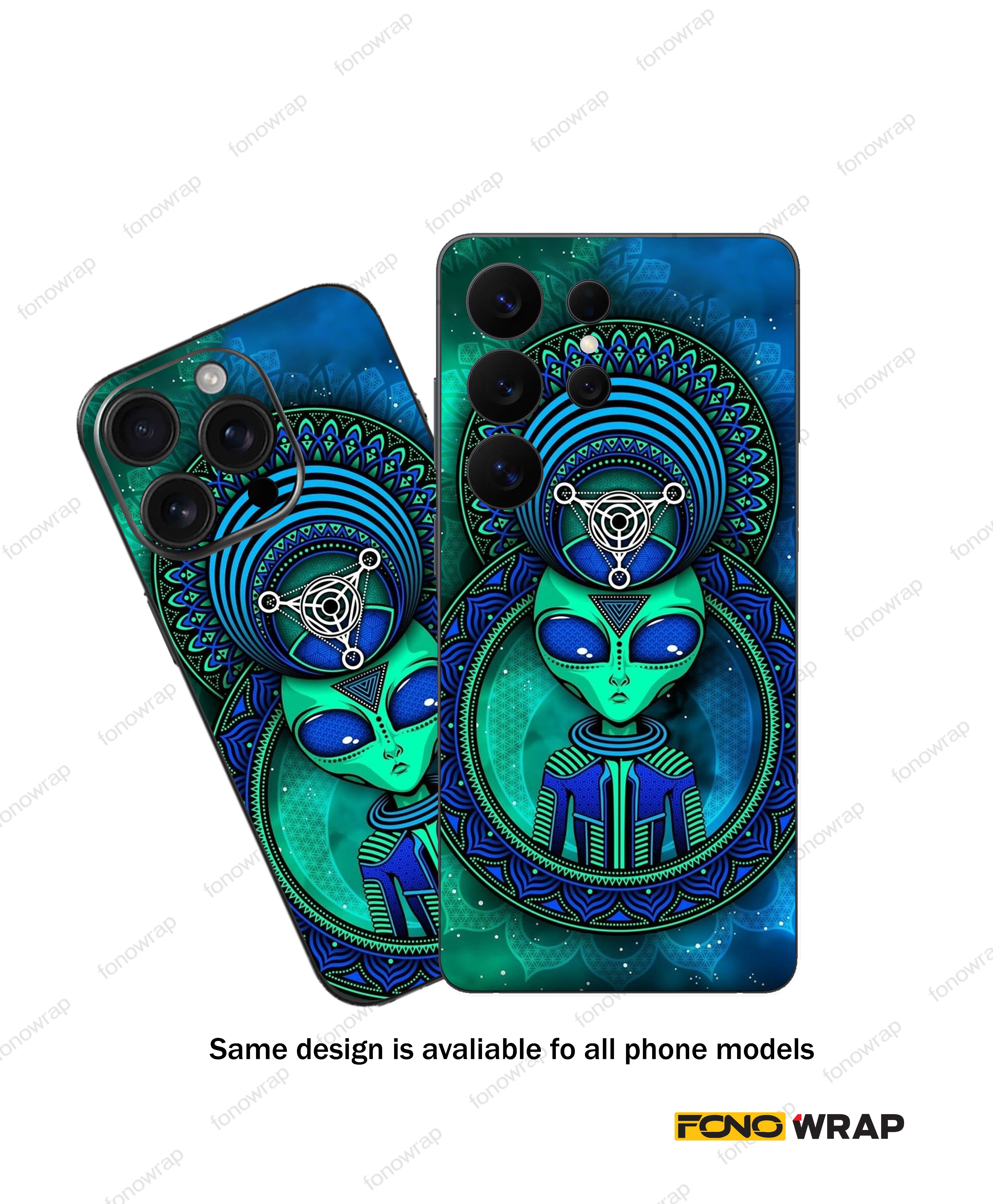 Alien 3D Embossed Mobile Skin