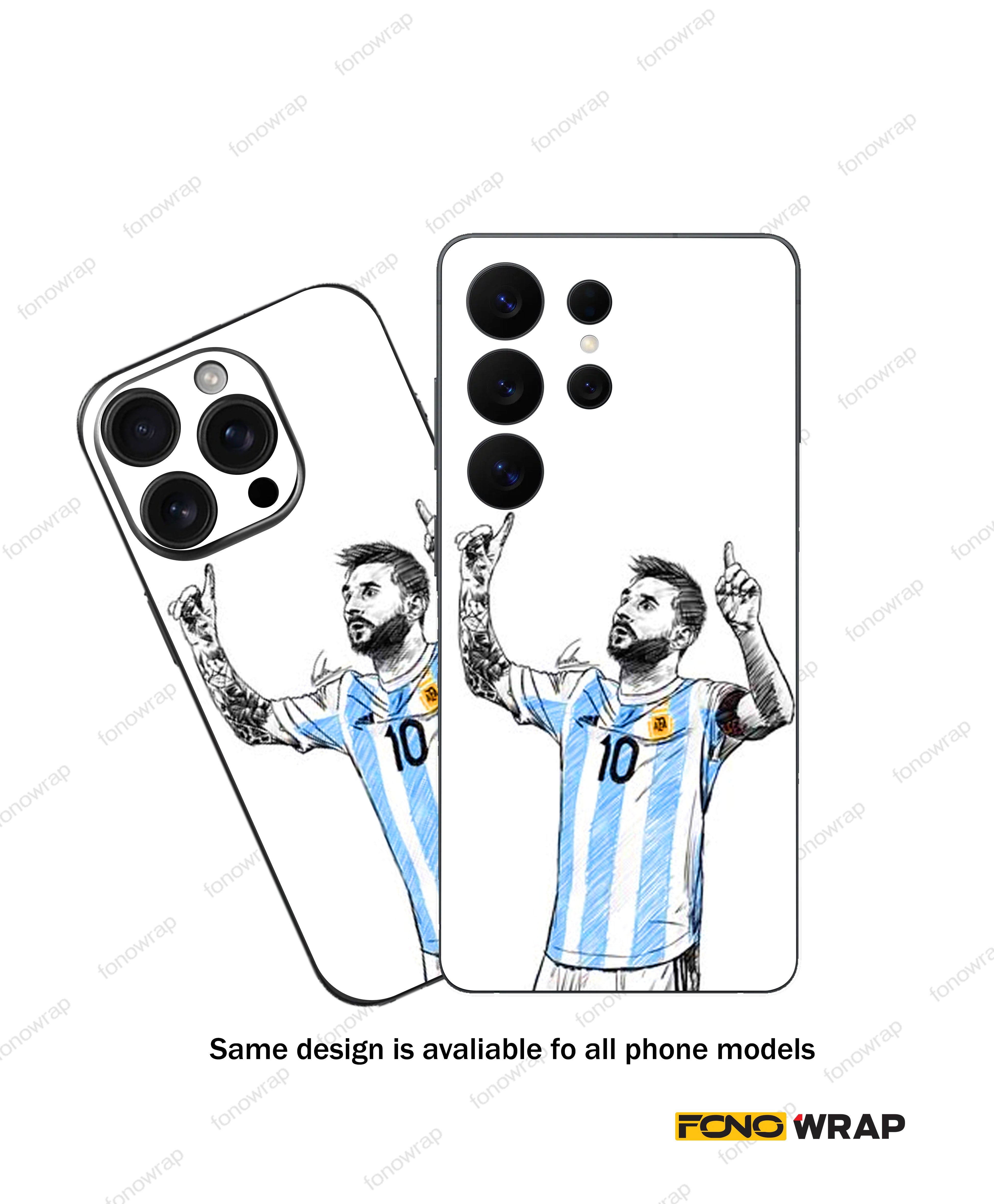 Messi 10 3D Embossed Mobile Skin