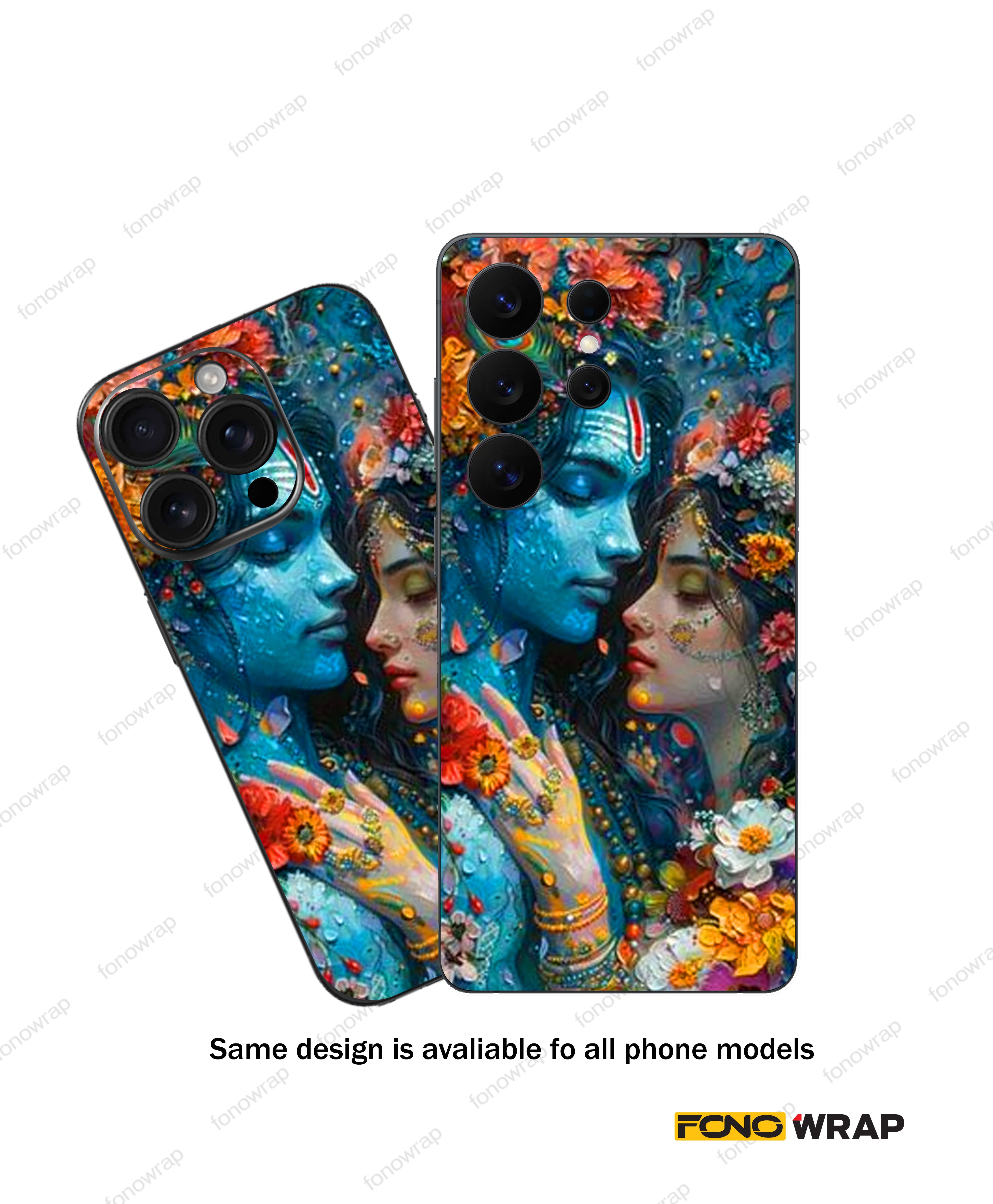Radha krishna 3D Embossed Mobile Skin