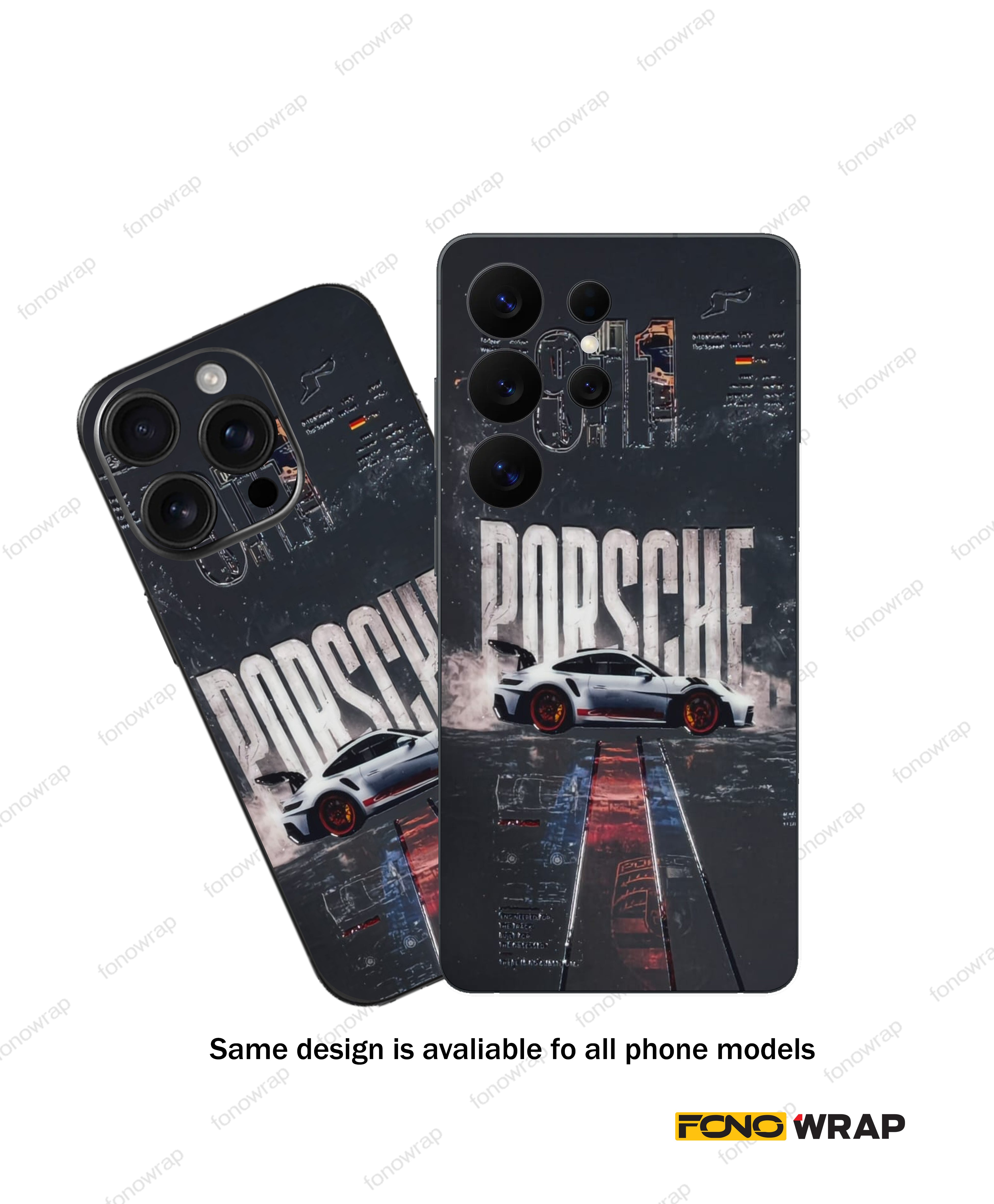 Porsche Sports Car 3D Embossed Mobile Skin