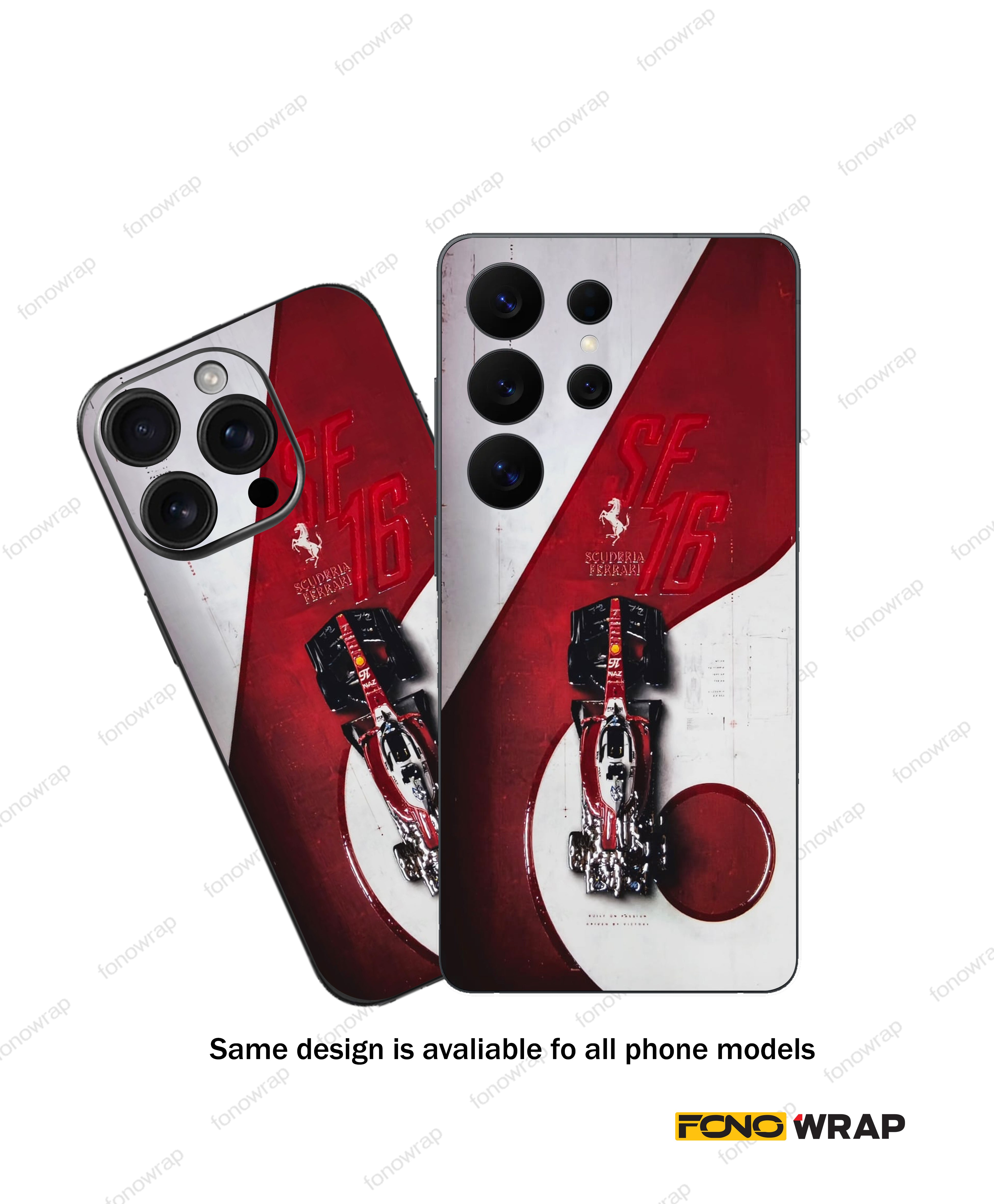 Ferrari Car 3D Embossed Mobile Skin