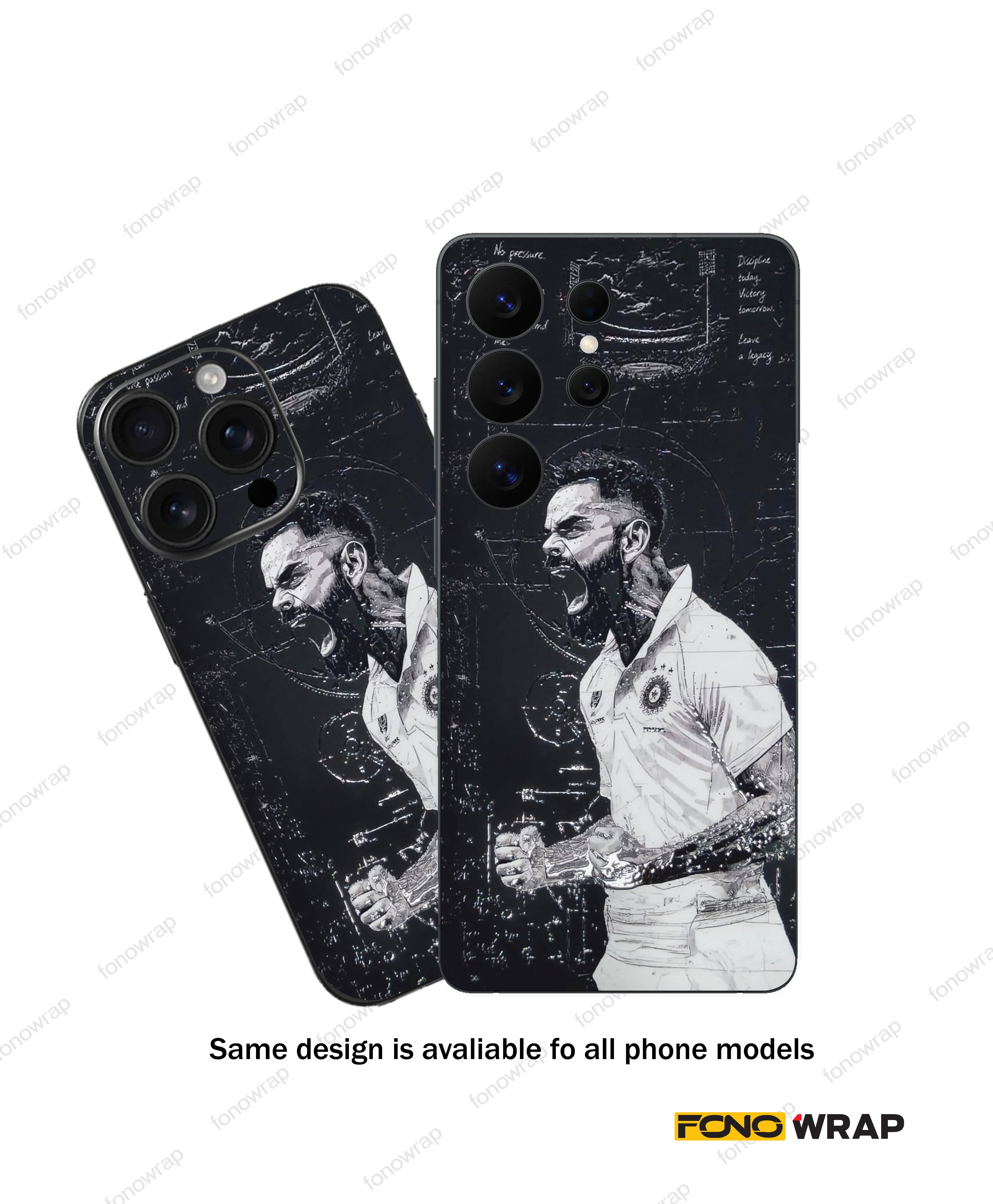 virat Kohli 3D Embossed Mobile Skin