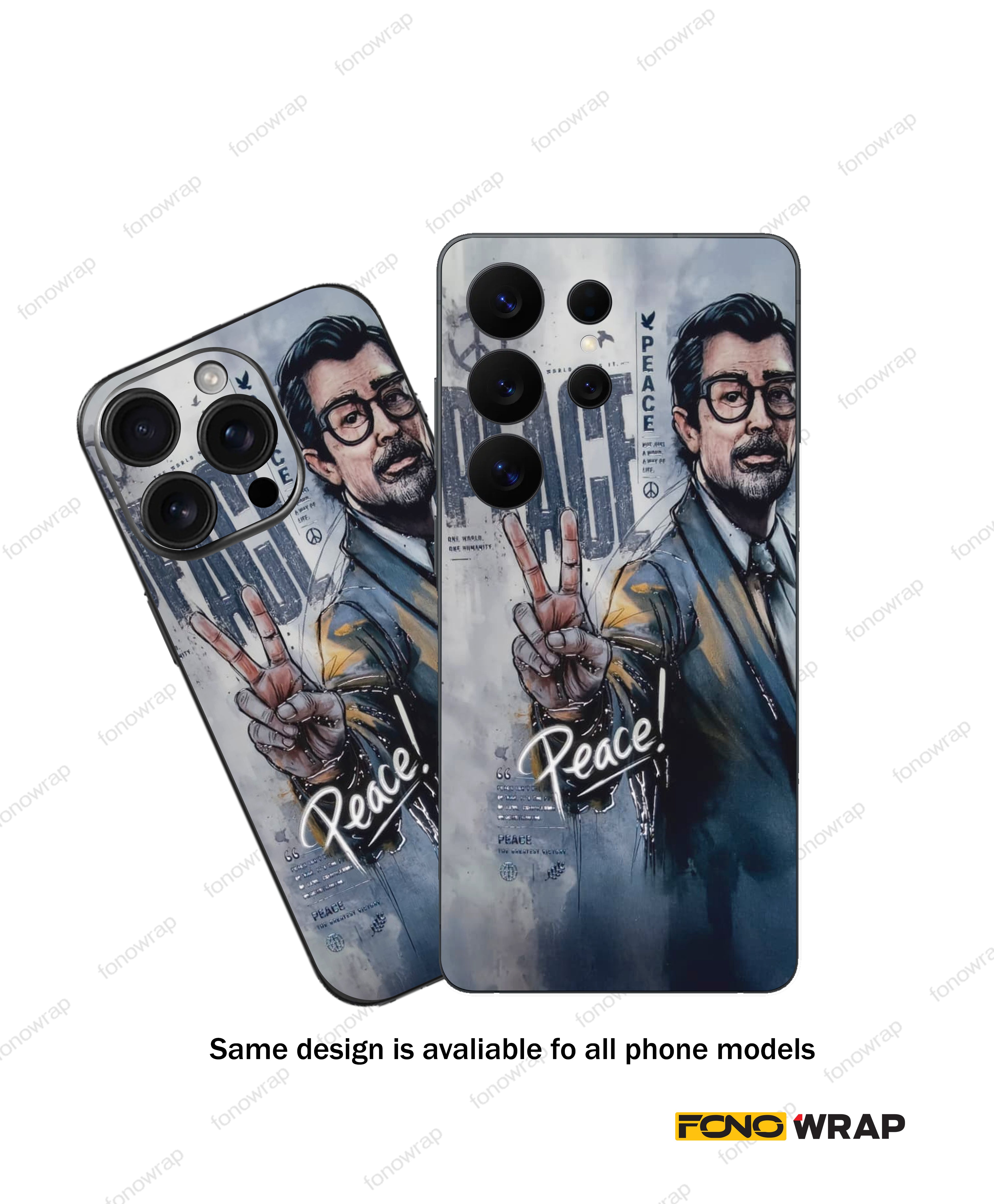 Peace 3D Embossed Mobile Skin