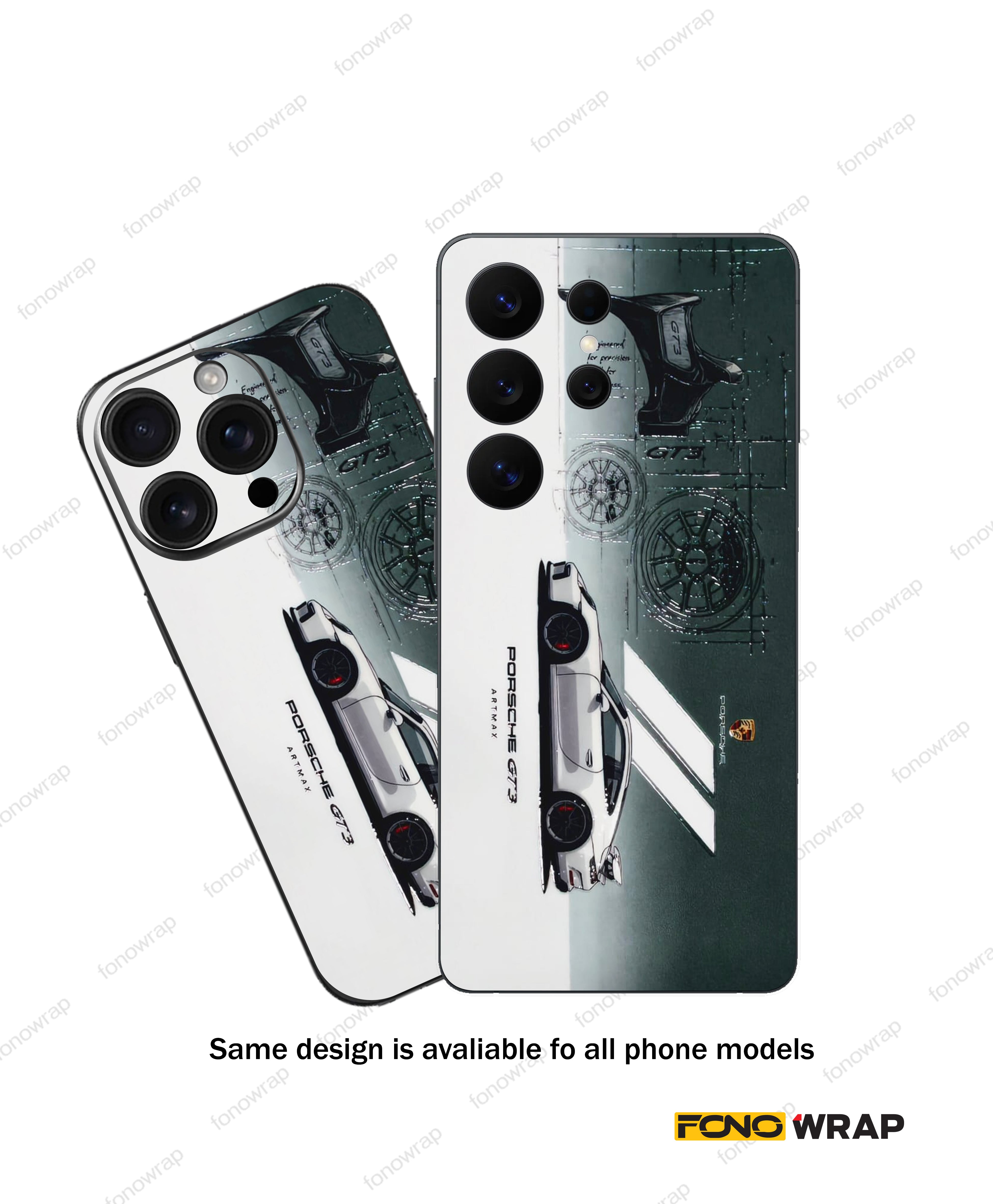 P 911 GT3 3D Embossed Mobile Skin