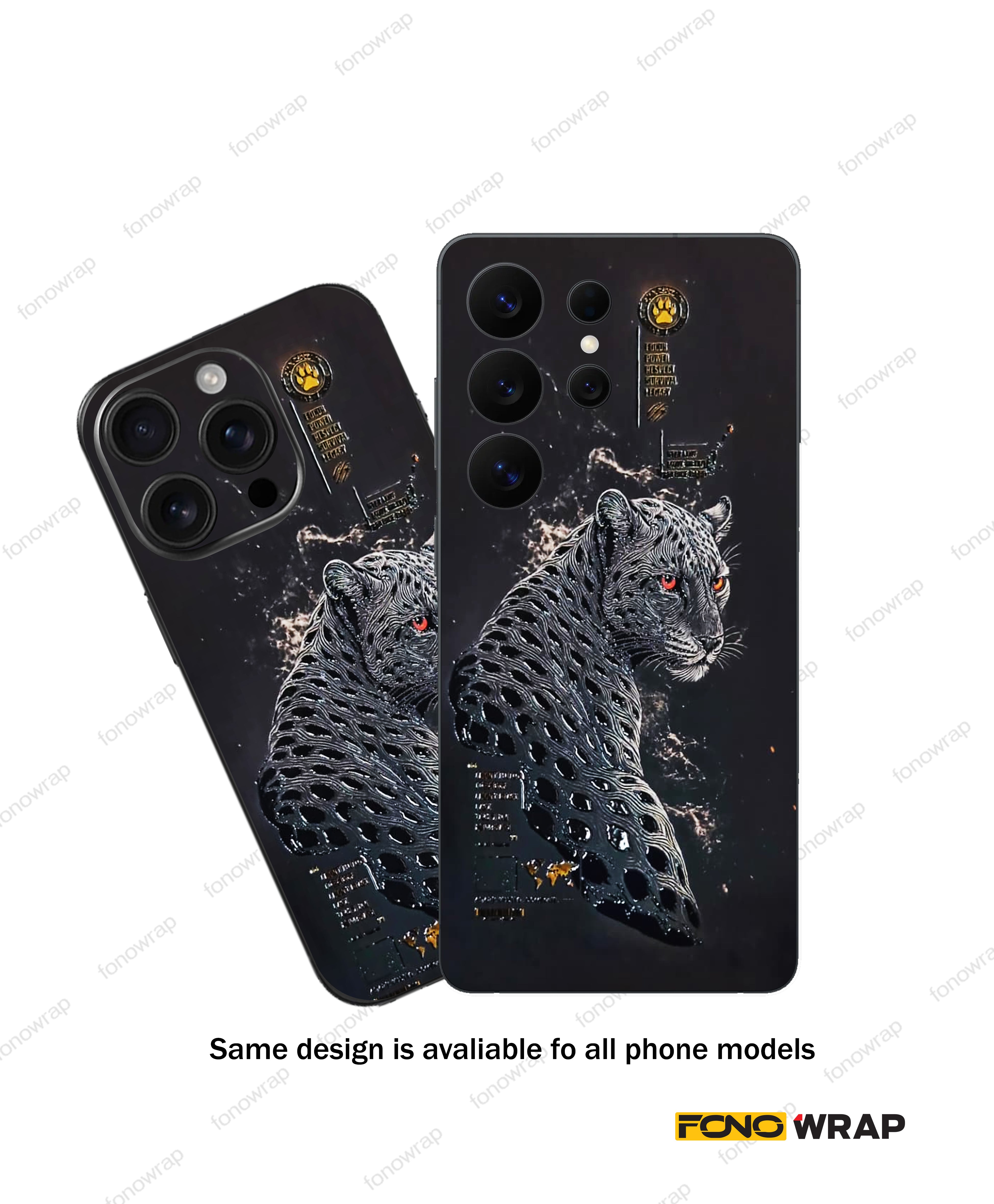 leopard 3D Embossed Mobile Skin