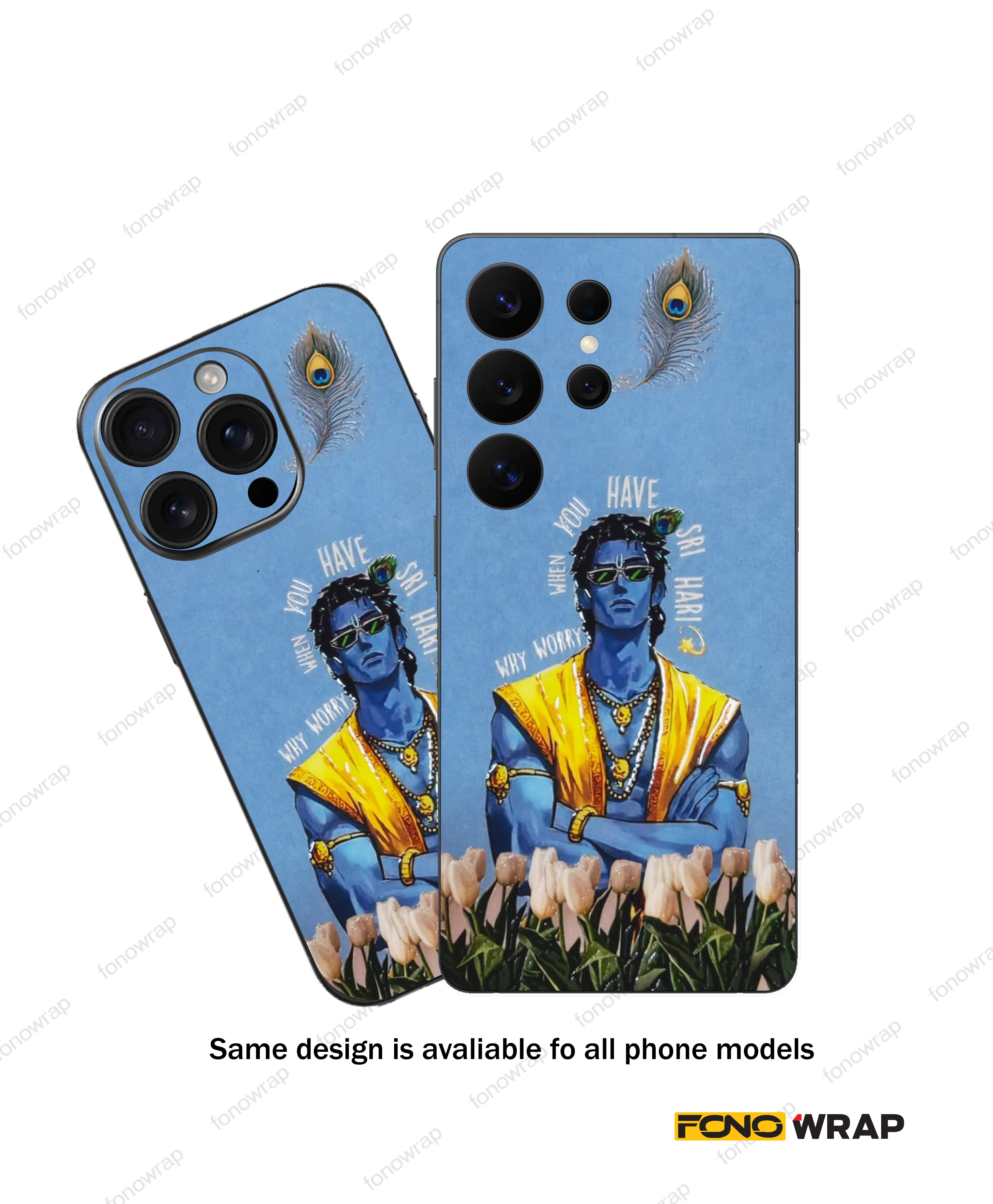 "Krishna"  3D Embossed Mobile Skin