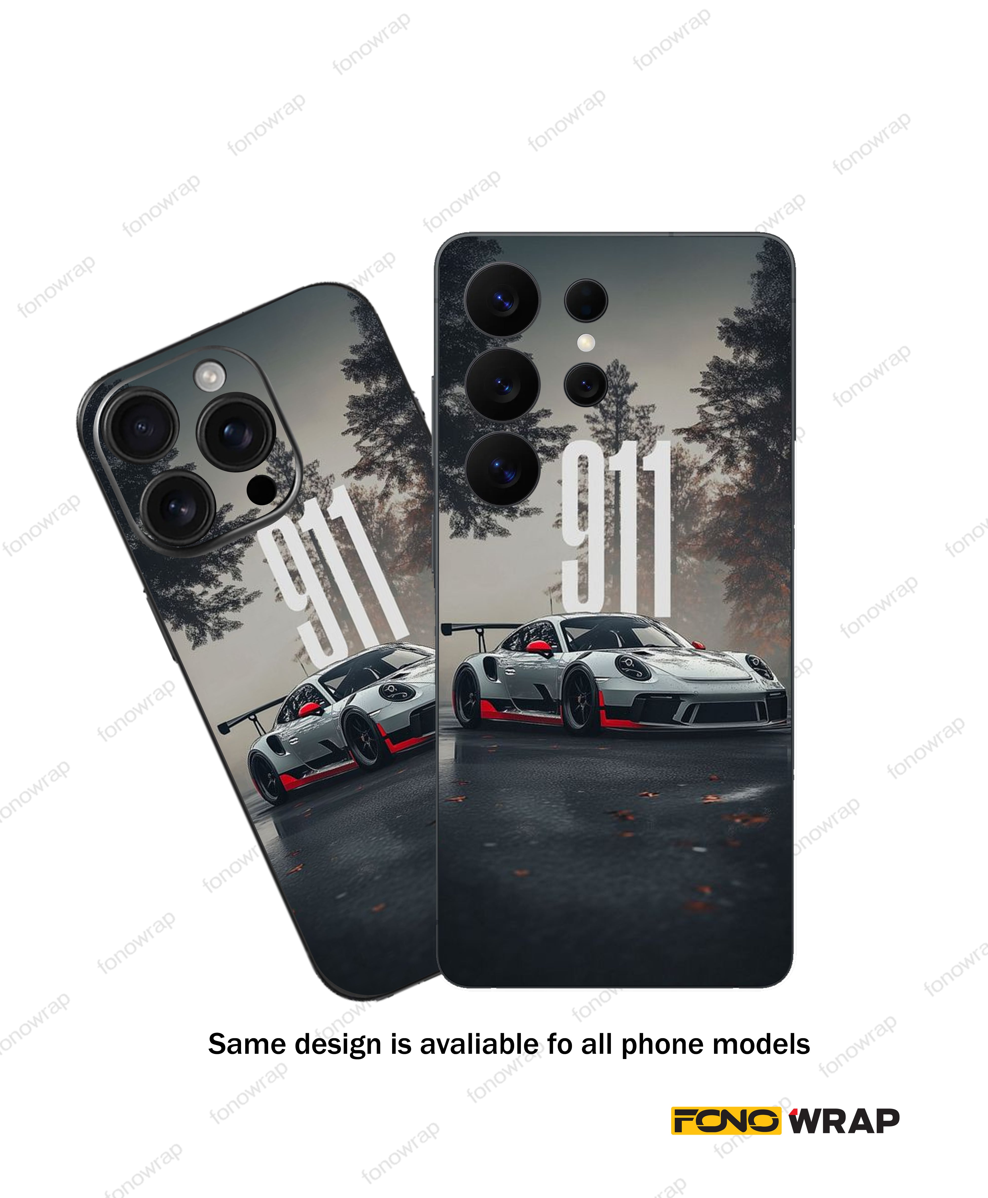 Porsche 911 3D Embossed Mobile Skin