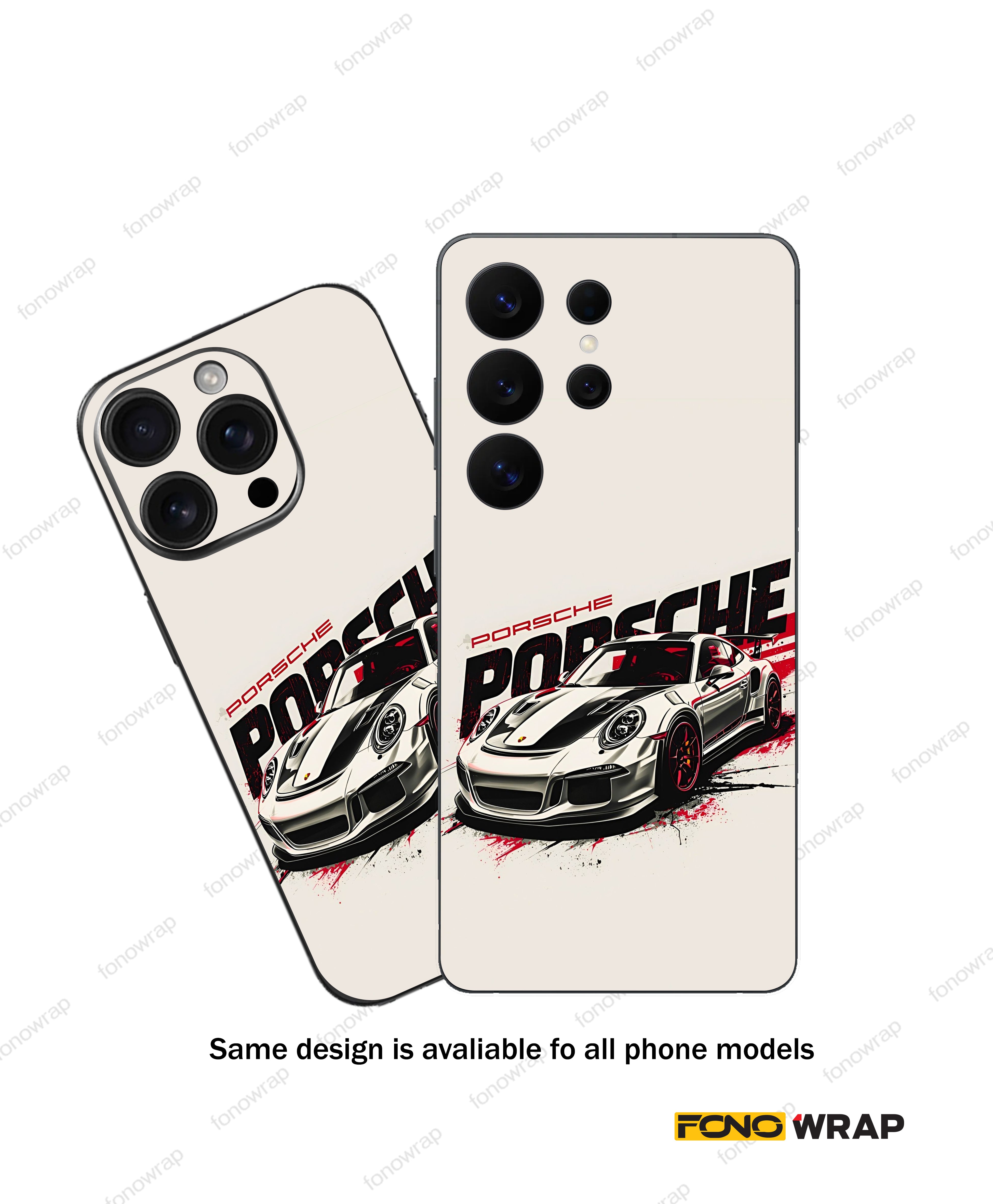 Porsche 3D Embossed Mobile Skin