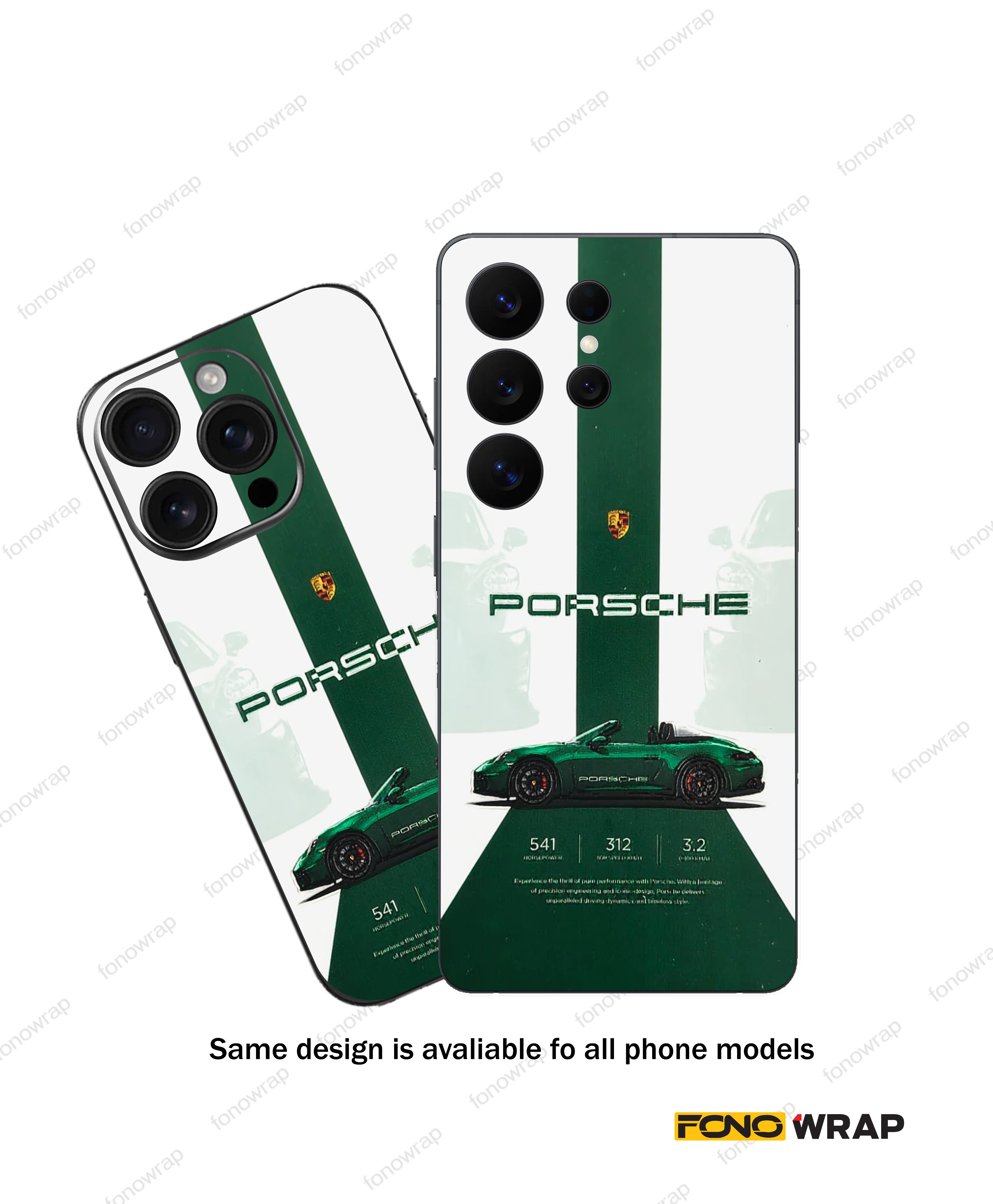 Porsche Sports 3D Embossed Mobile Skin