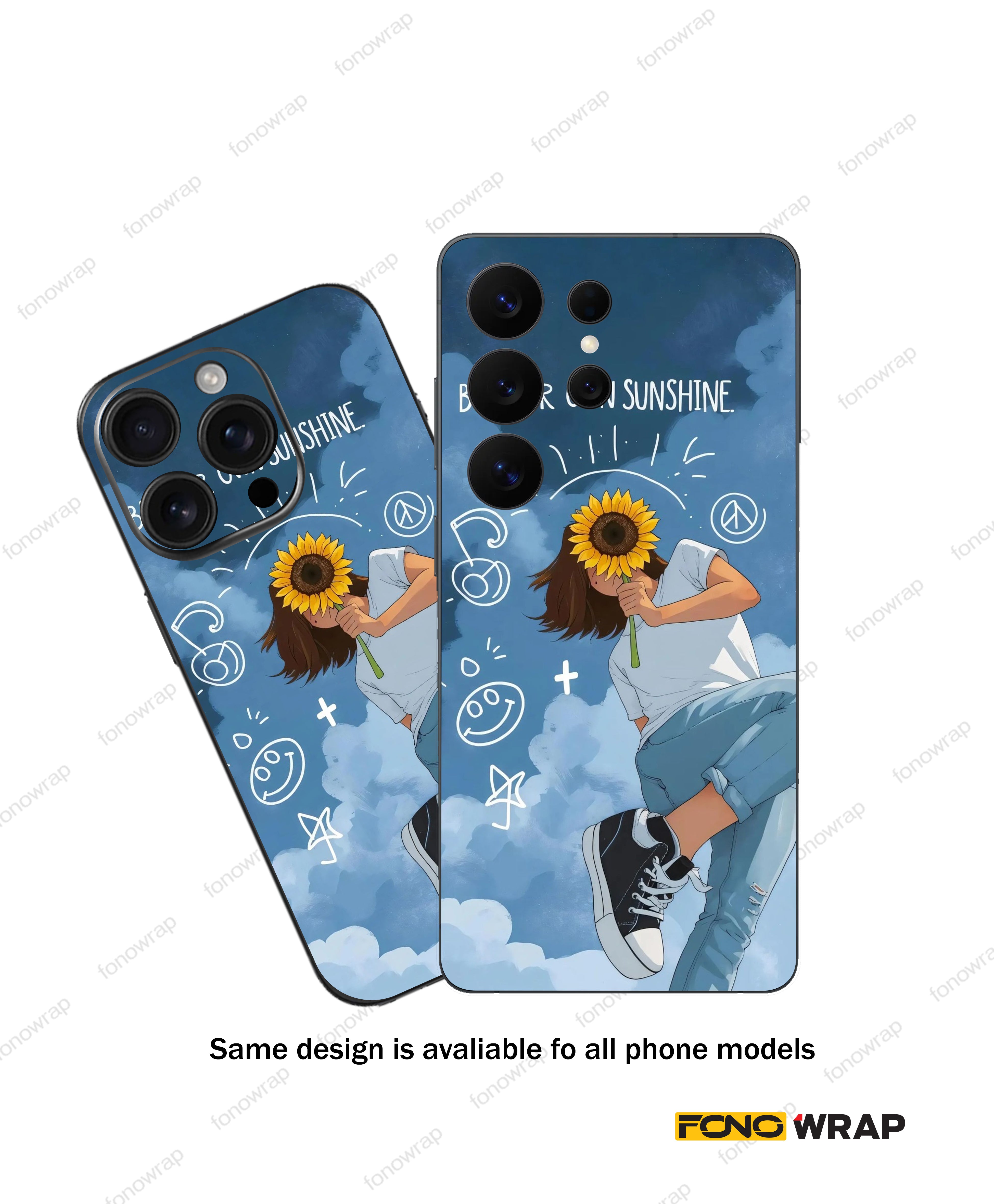 Sunflower Embossed Mobile Skin