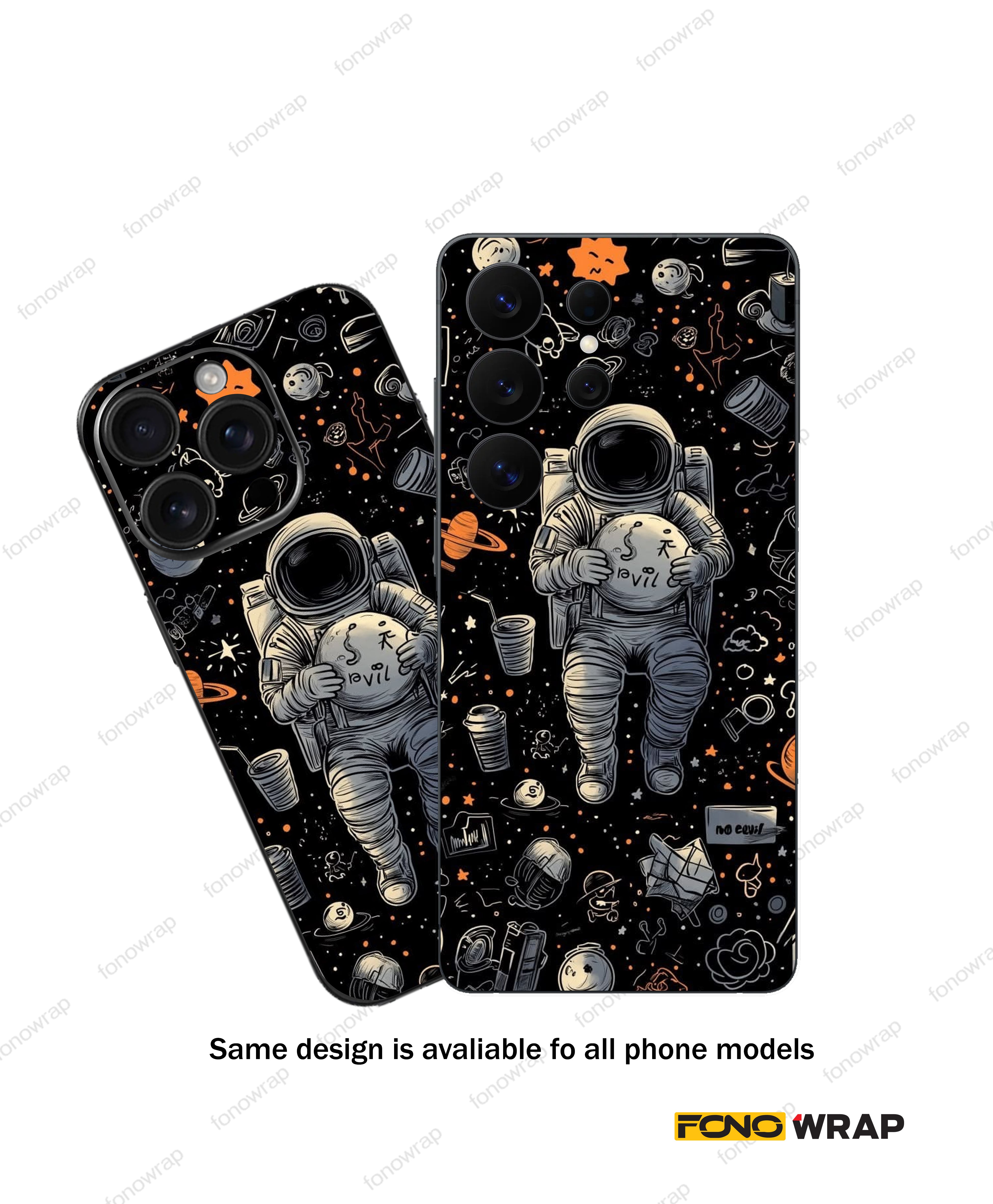Astronaut Embossed Mobile Skin