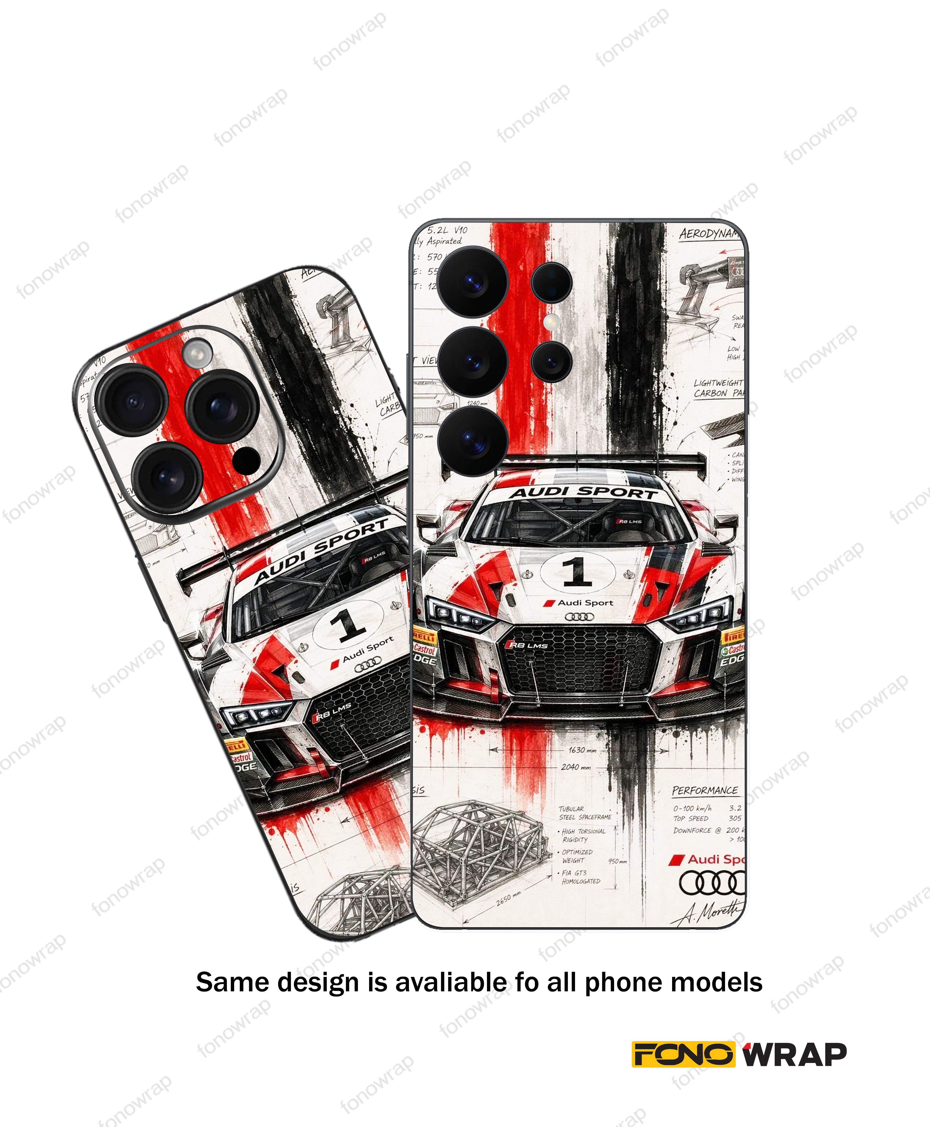 Audi Sport 3D Embossed Mobile Skin