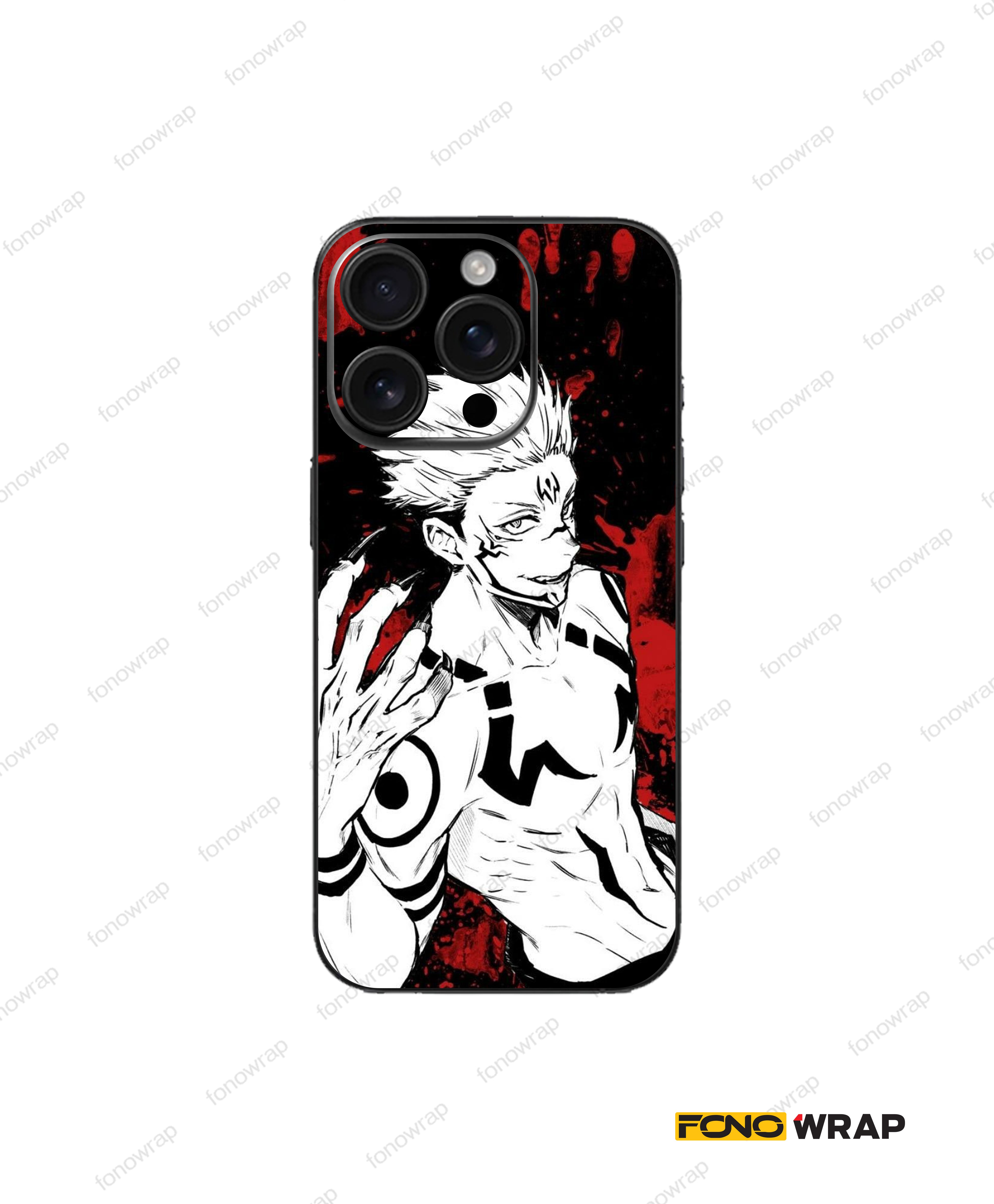 Black Nailed Sukuna 3D Embossed Mobile Skin