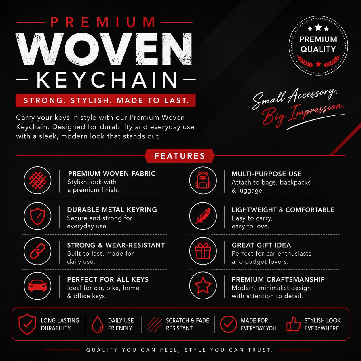 Akrapovic Woven Keychain