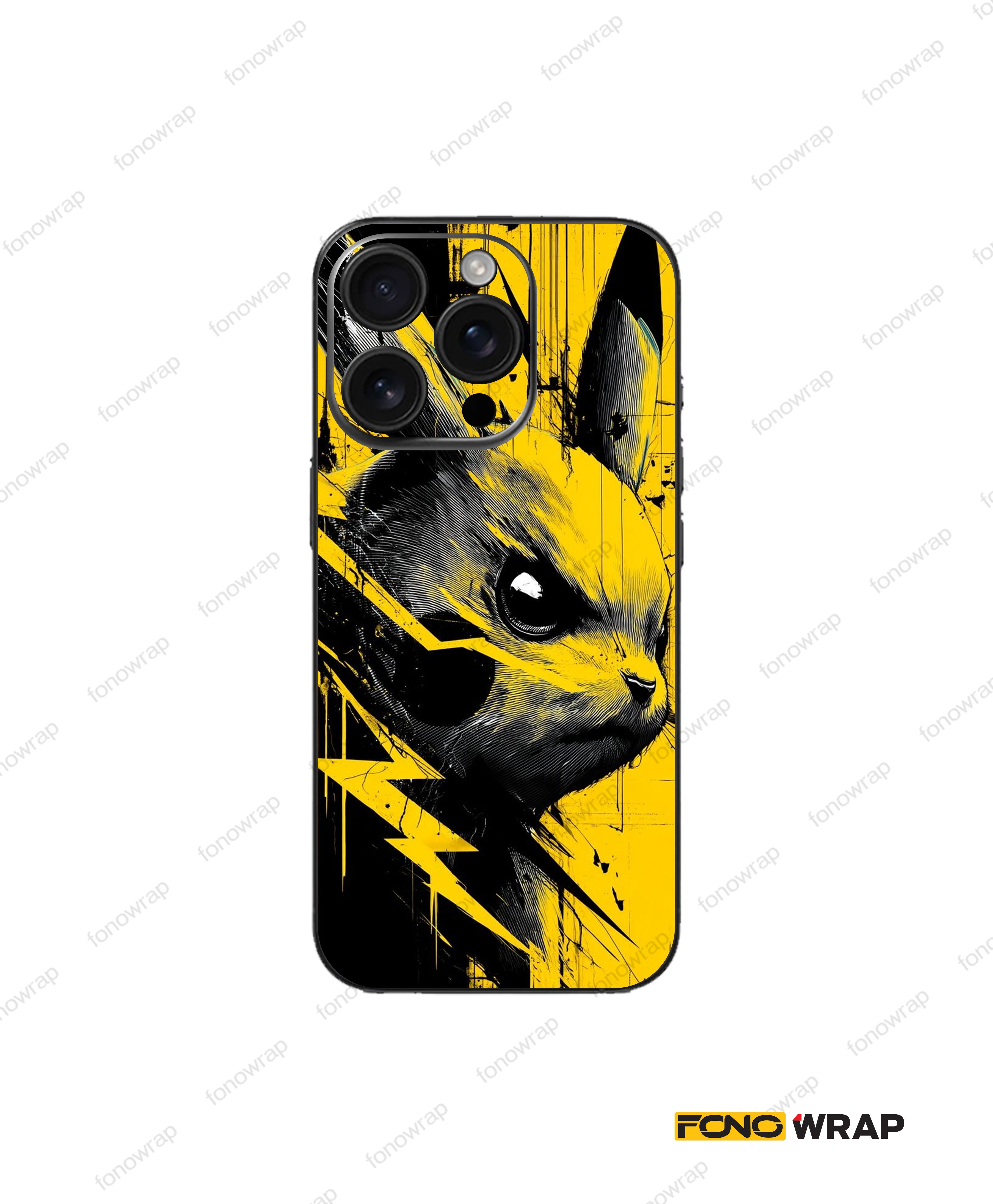 Pikachu Lightning 3D Embossed Mobile Skin