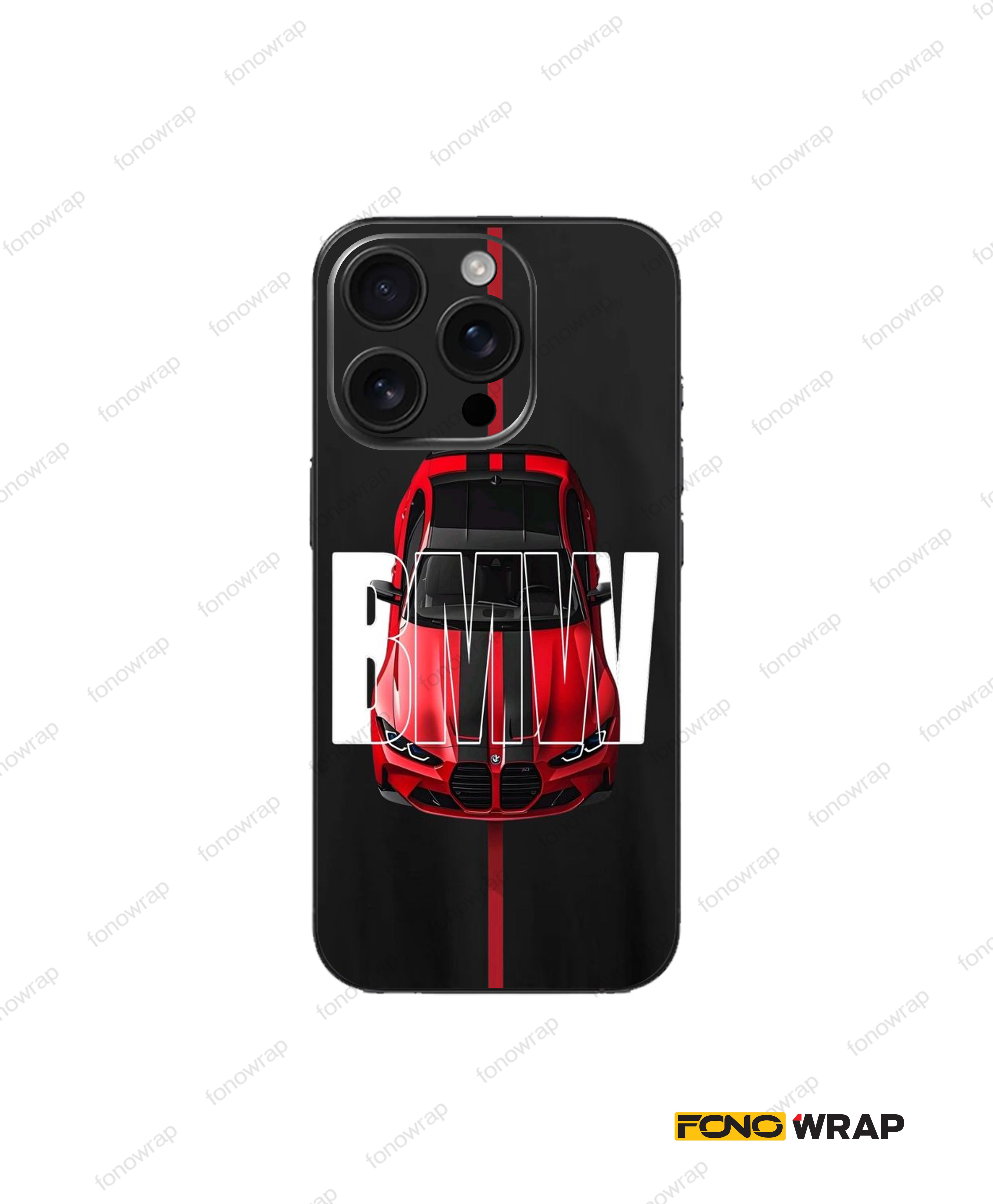 Fiery Red 3D Embossed Mobile Skin